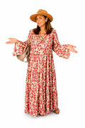 Robe longue fleurie 100 % viscose Taille unique
