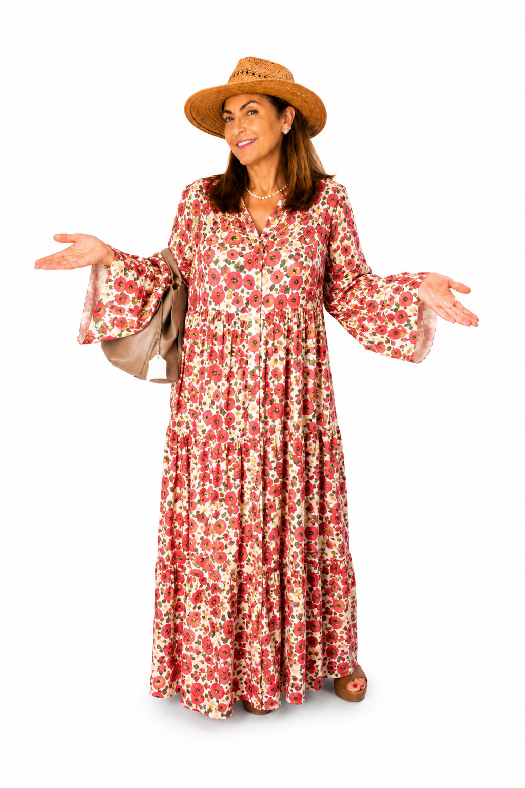 Robe longue fleurie 100 % viscose Taille unique