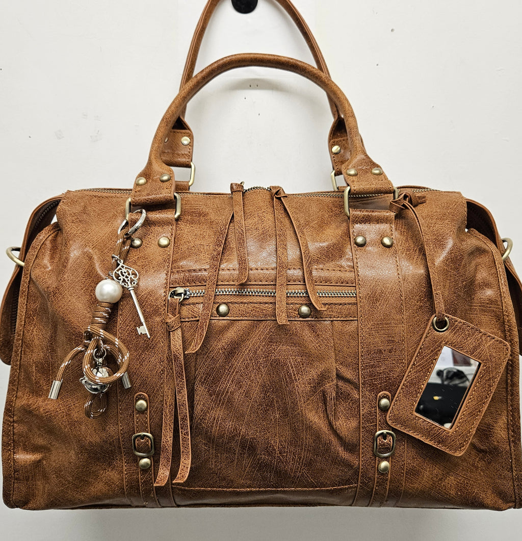 Grand Sac à main idéal pour les Cours SemiliCuir Marron Femme Grande Capacité Fourre-Tout