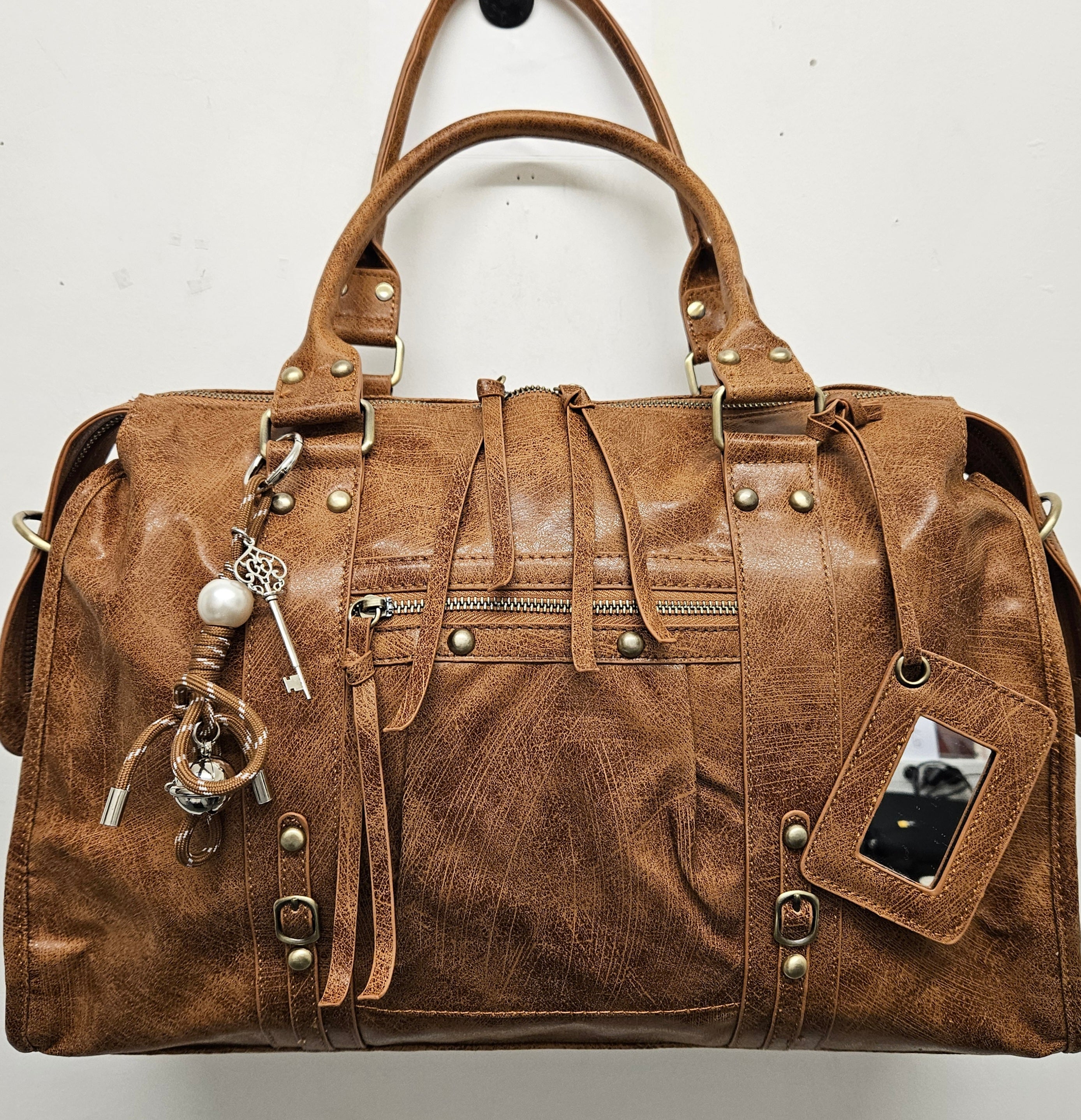 Grand Sac à main idéal pour les Cours SemiliCuir Marron Femme Grande Capacité Fourre-Tout
