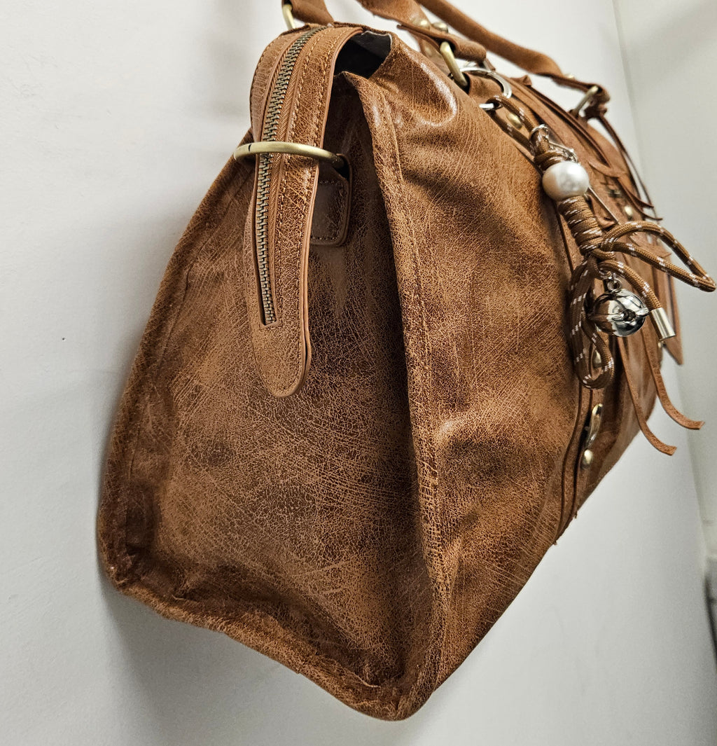 Grand Sac à main idéal pour les Cours SemiliCuir Marron Femme Grande Capacité Fourre-Tout