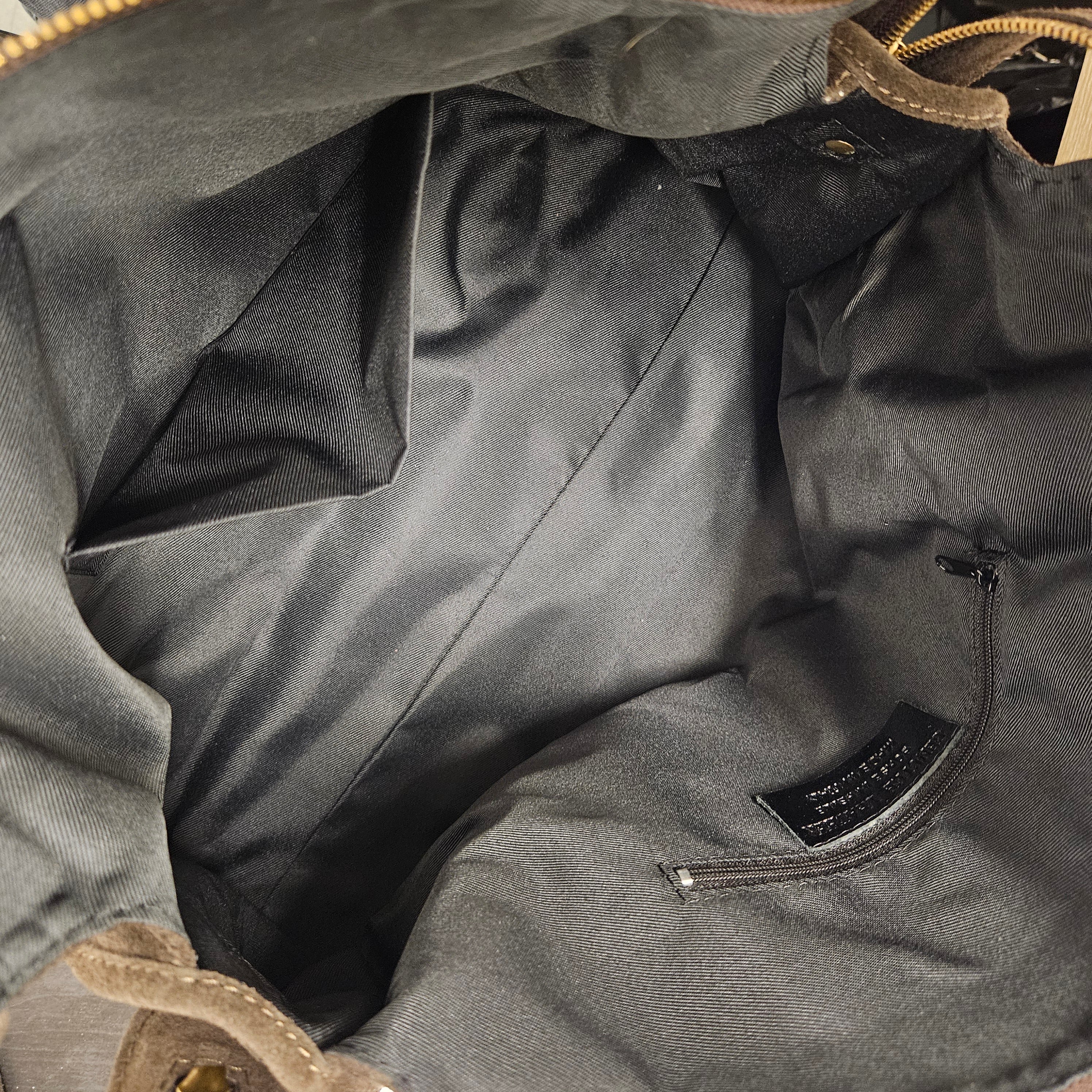 Grand Sac à main idéal pour les Cours , Bureau , Travaille , Week-End , Fourre-Tout Cuir Daim Chocolat