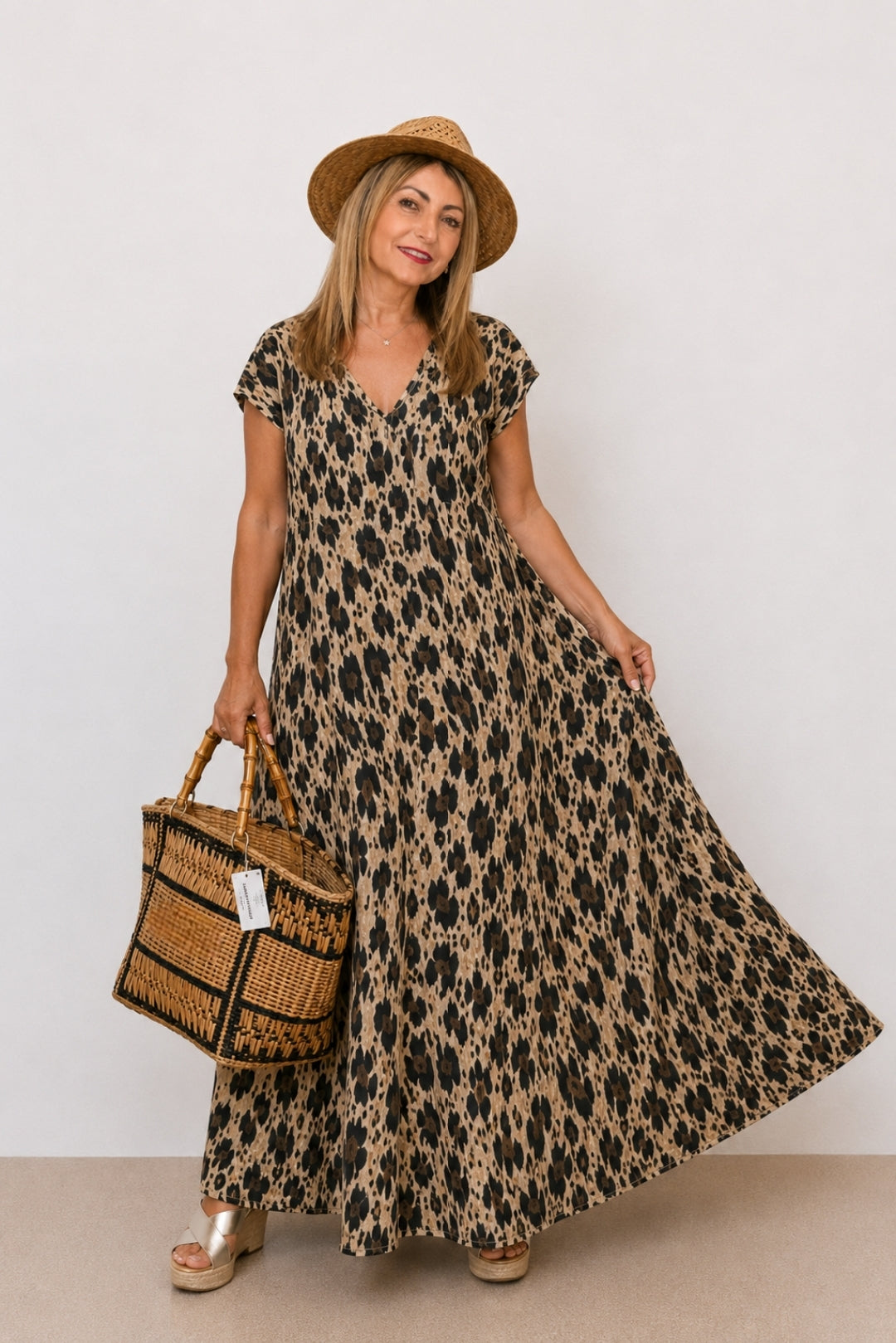 Robe longue léopard – Taille unique