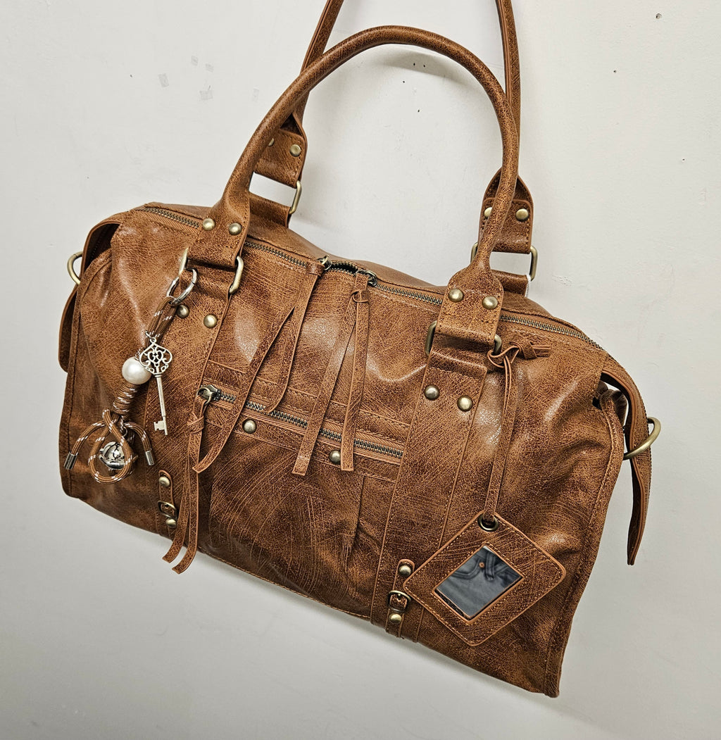 Grand Sac à main idéal pour les Cours SemiliCuir Marron Femme Grande Capacité Fourre-Tout