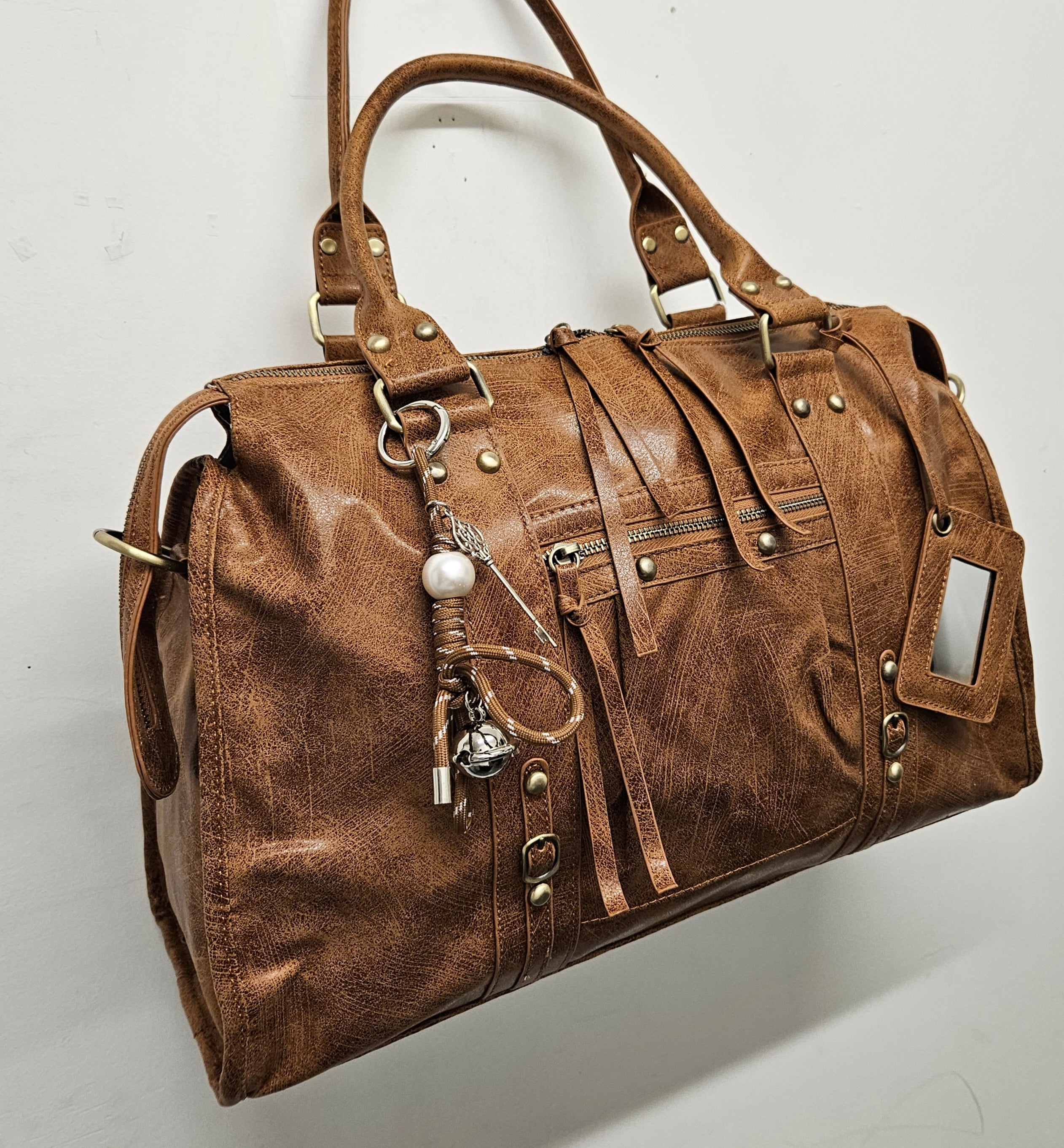 Grand Sac à main idéal pour les Cours SemiliCuir Marron Femme Grande Capacité Fourre-Tout