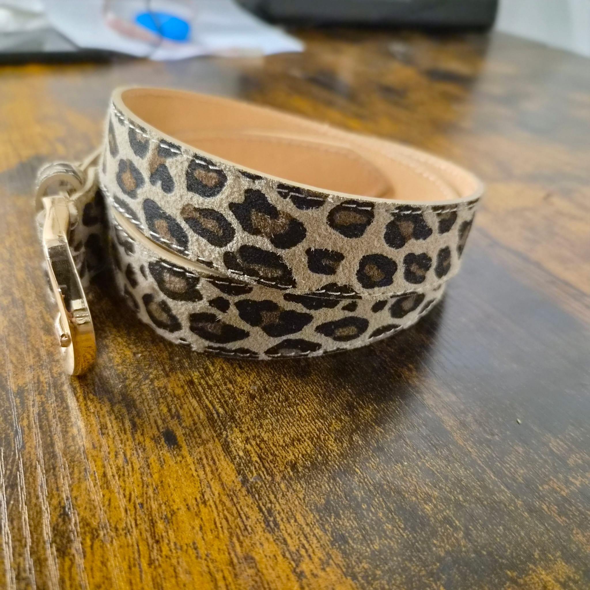 Ceinture Léopard 100% Cuir Taille 95