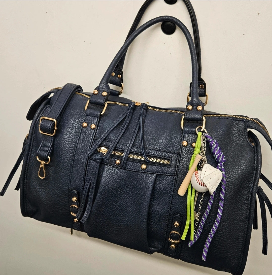 Grand Sac à main SemiliCuir Bleu Marine Femme Grande Capacité Fourre-Tout
