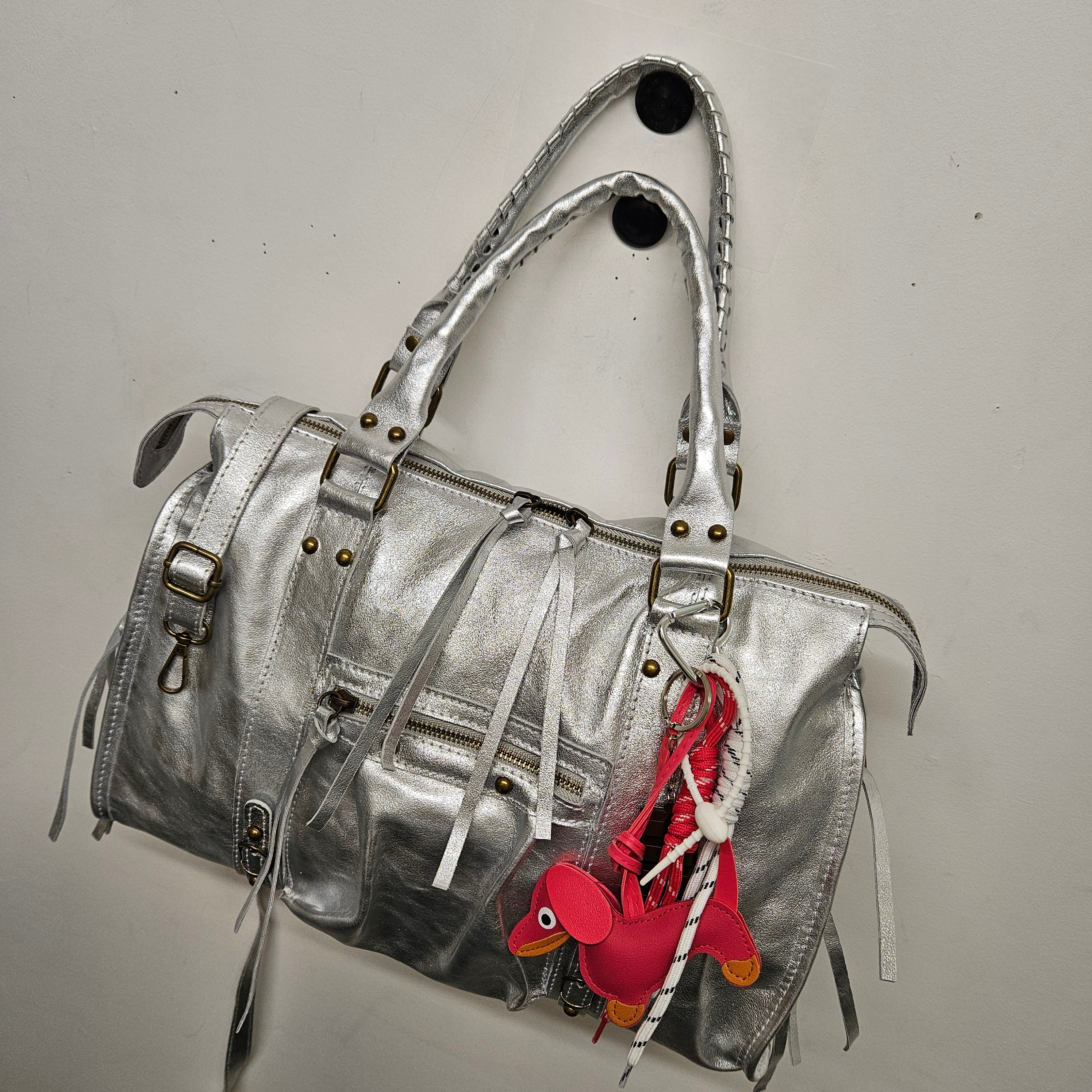 Grand Sac à main idéal pour Les Cours Argent Grande Capacité
