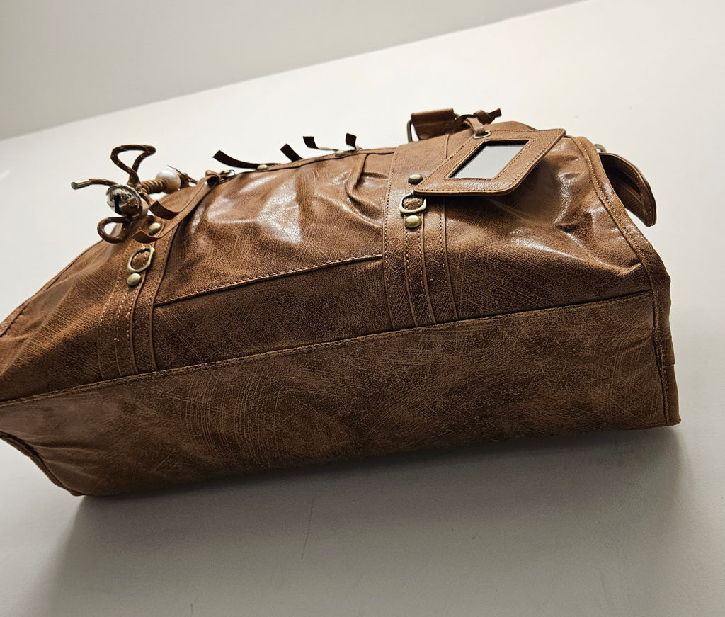 Grand Sac à main idéal pour les Cours SemiliCuir Marron Femme Grande Capacité Fourre-Tout