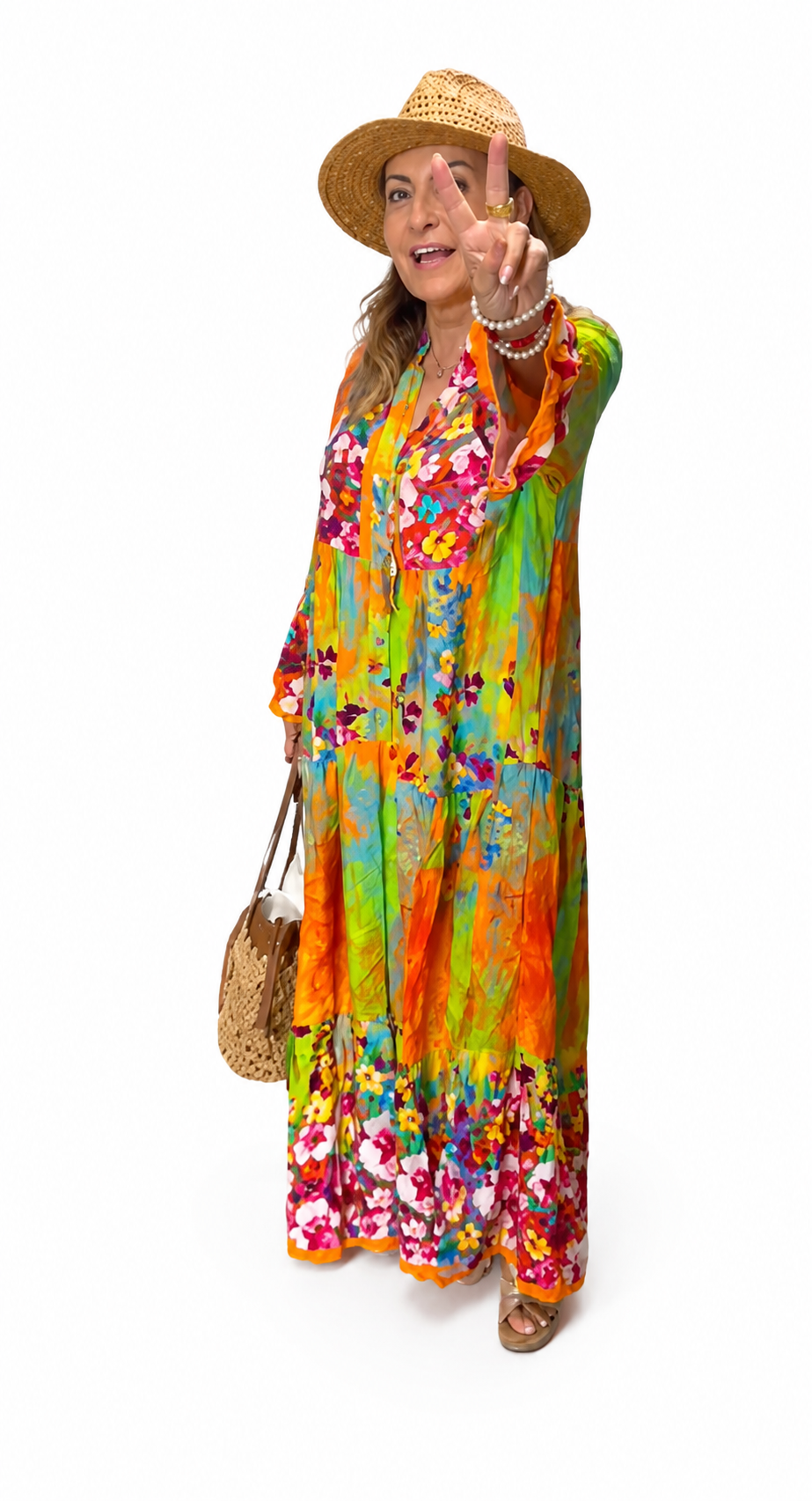 Robe longue fleurie Belle Matière 
100% viscose – Taille unique