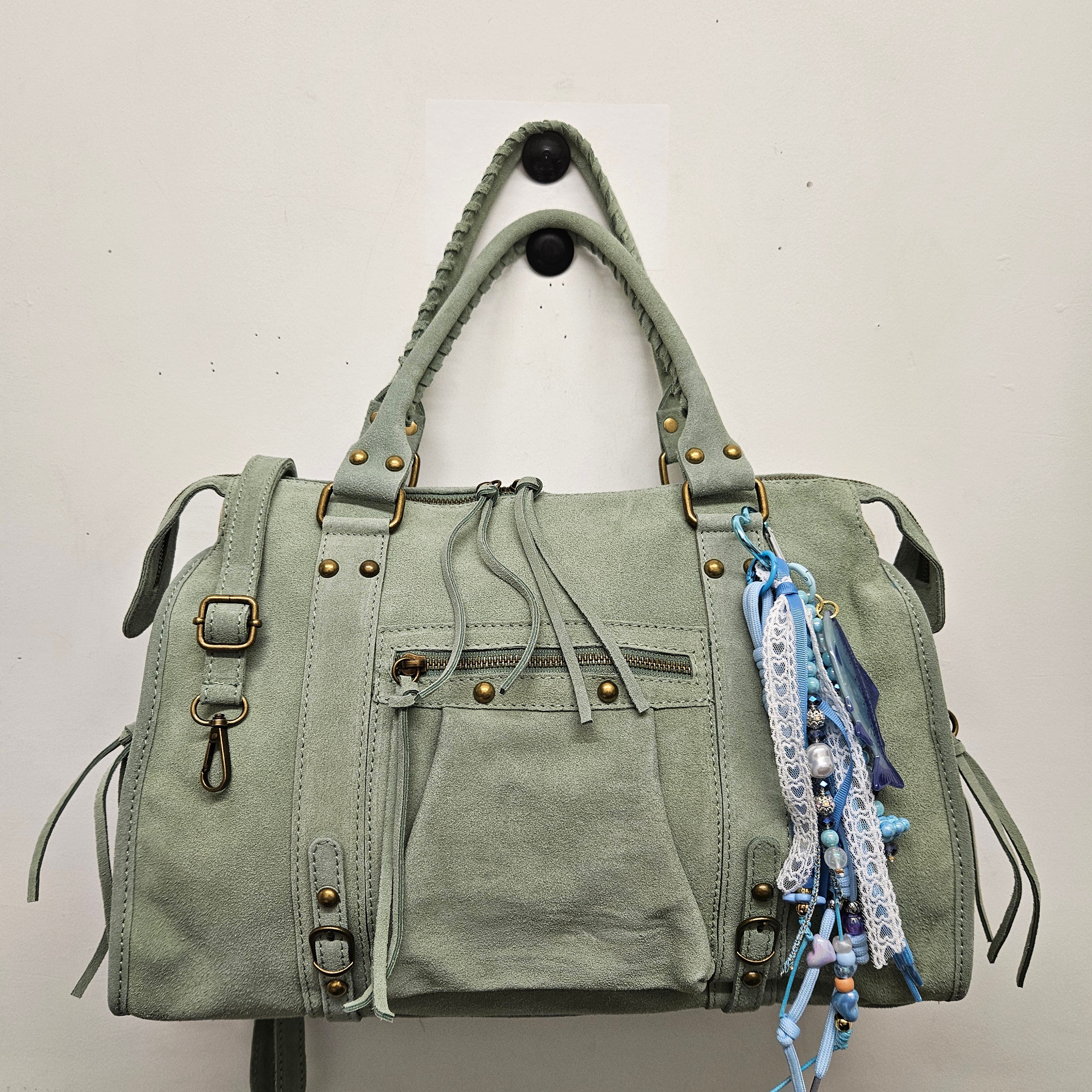 Grand Sac à main idéal pour les Cours , Bureau , Travaille , Week-End , Fourre-Tout Cuir Daim