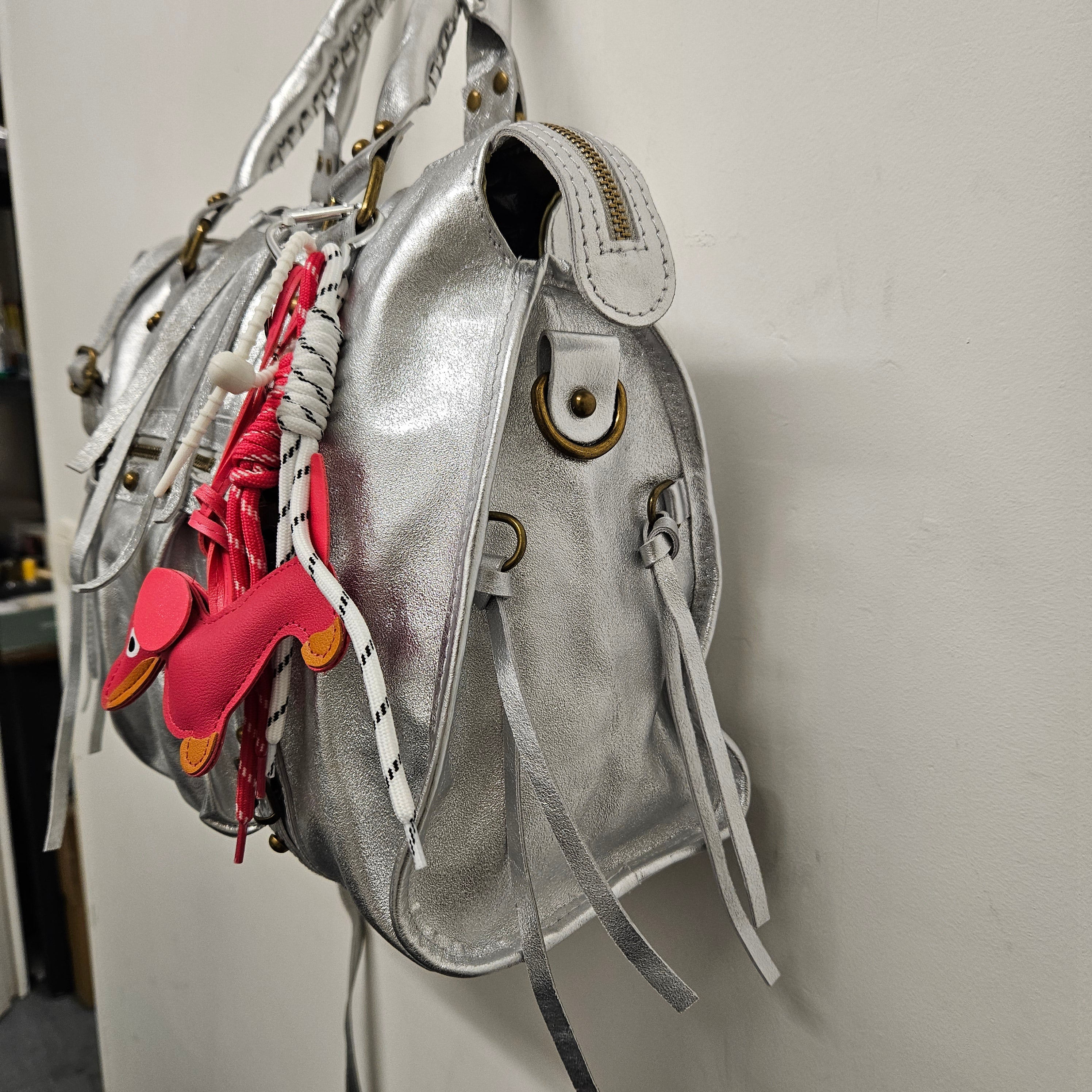 Grand Sac à main idéal pour Les Cours Argent Grande Capacité