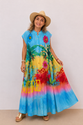 Robe longue imprimée – Taille unique 50% coton