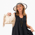 Sac 100% CUIR à Franges dorée  the genuine leather
