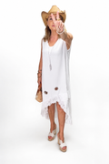 Robe blanche Clouté – Taille unique Belle Matière 100% Coton
