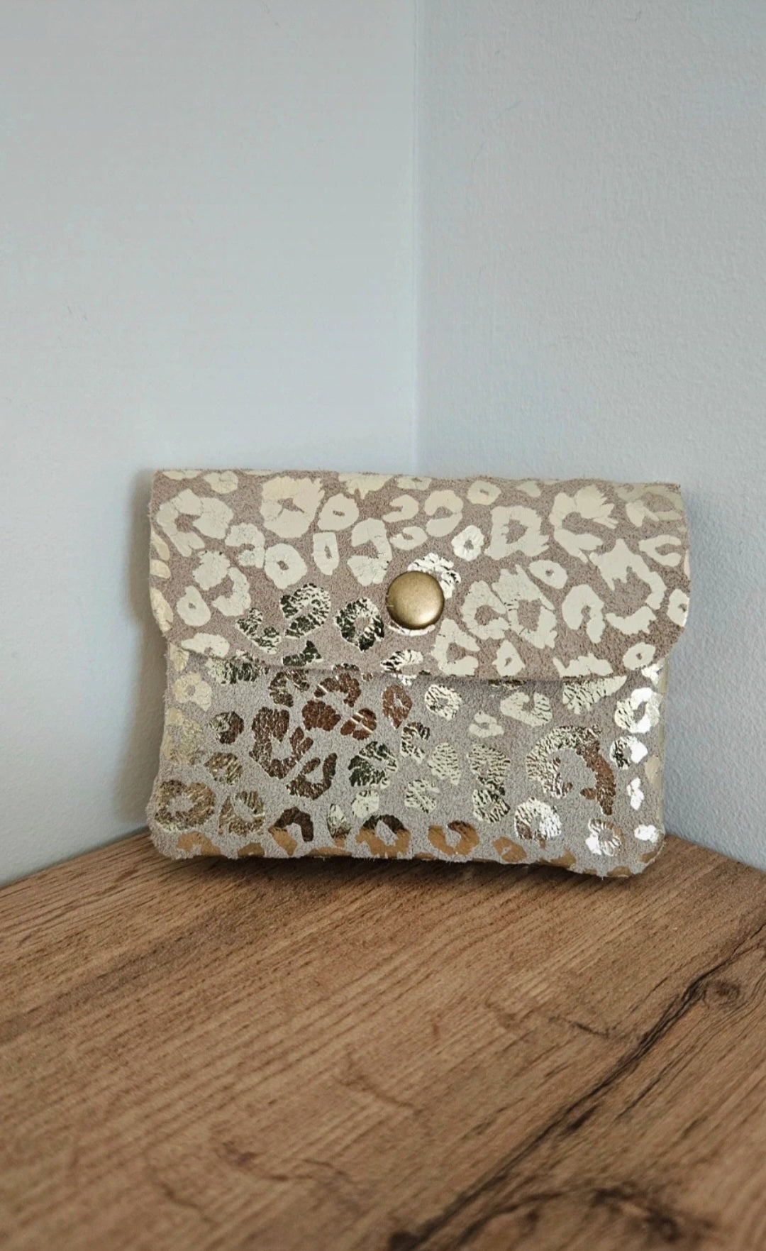 Porte monnaie 100% Cuir Léopard D'orée