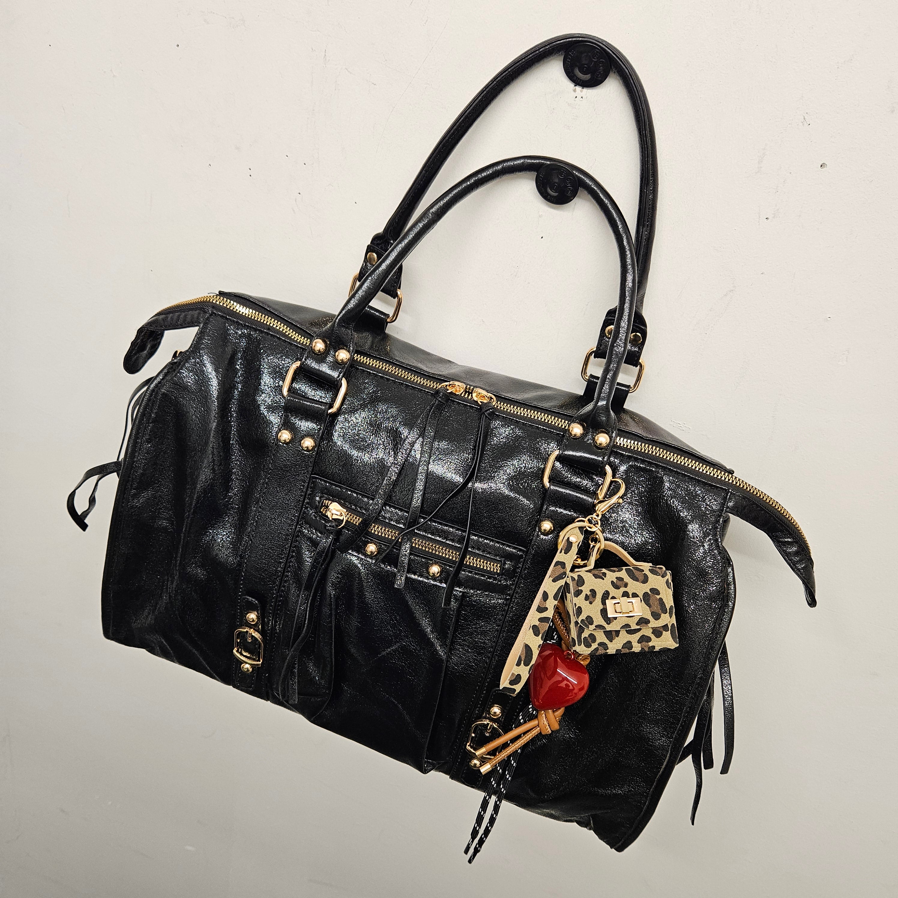 Grand Sac à main noir irisée idéal pour les Cours , Bureau , Travaille , Week-End , Fourre-Tout