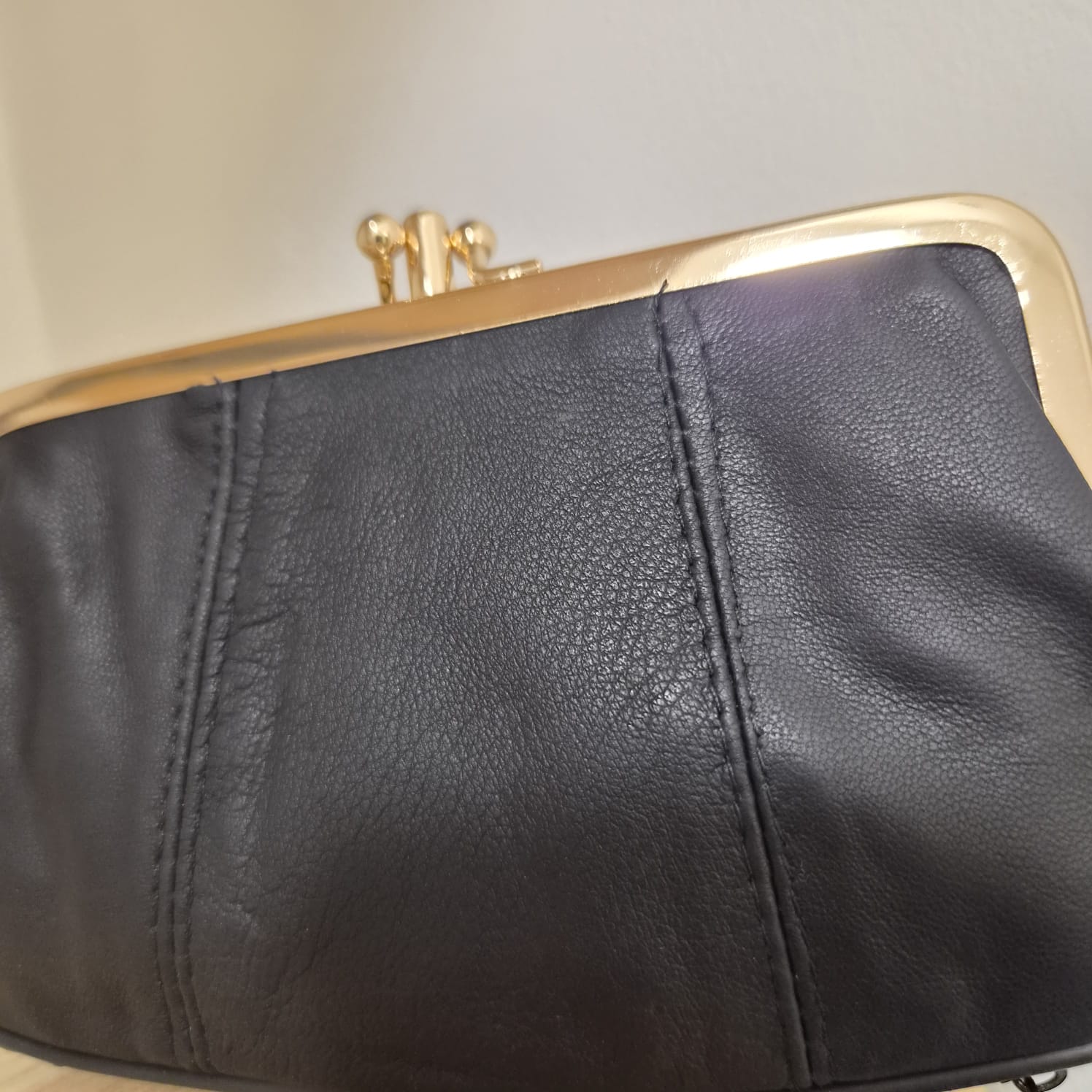 Porte monnaie Noir Vintage en Cuir
