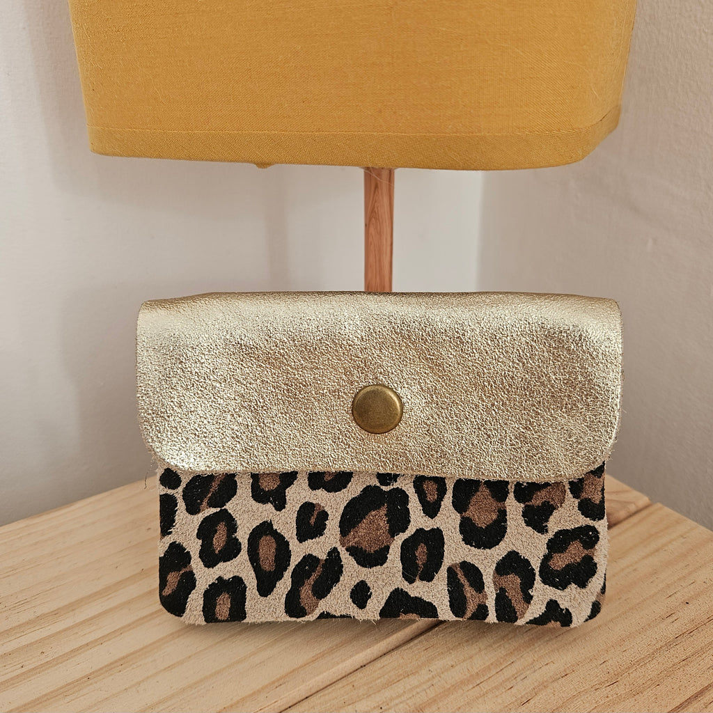 Porte monnaie 100% Cuir léopard