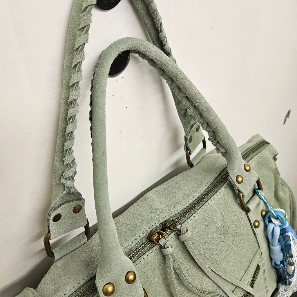 Grand Sac à main idéal pour les Cours , Bureau , Travaille , Week-End , Fourre-Tout Cuir Daim