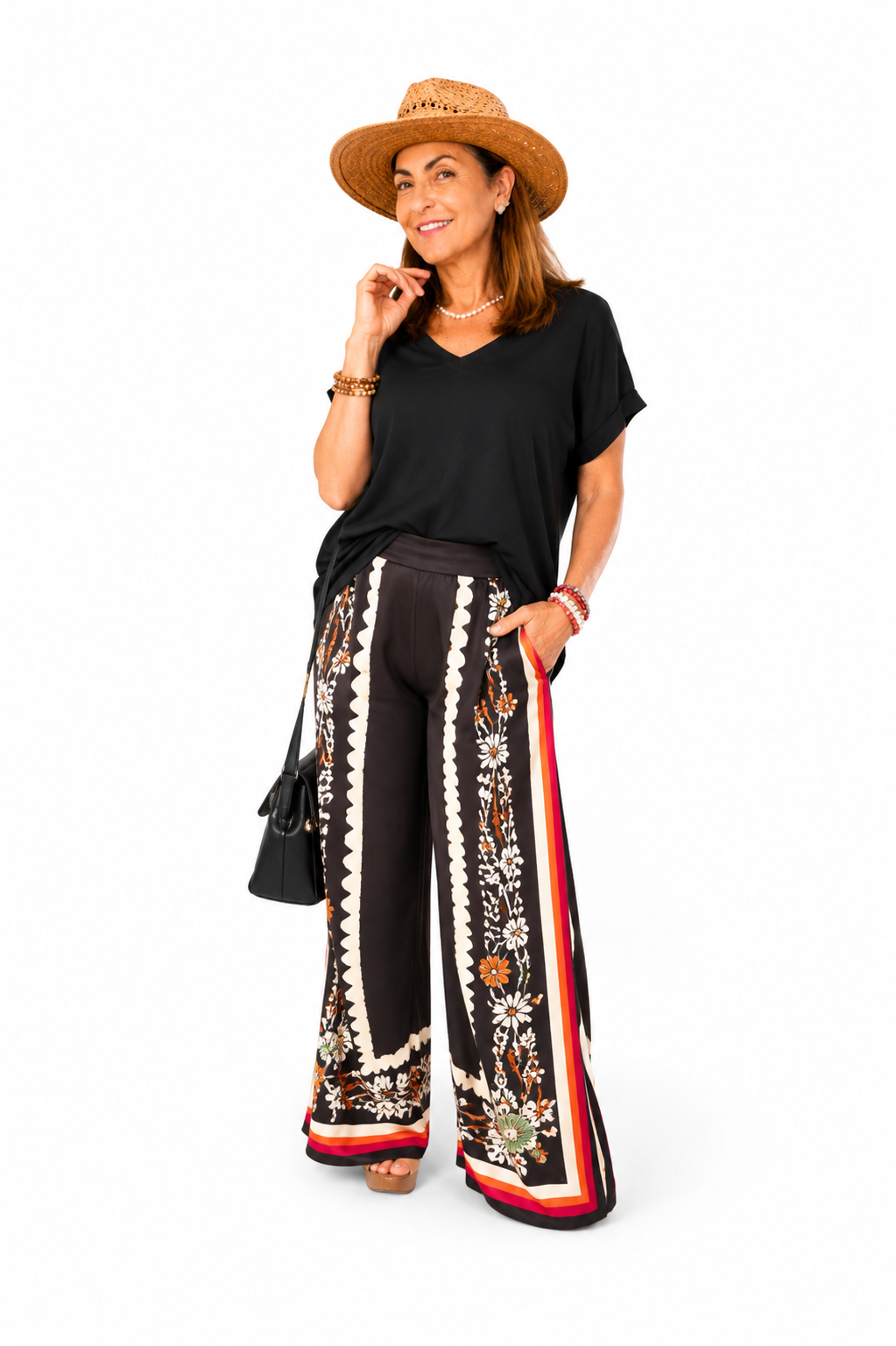 Pantalon fluide à jambes larges Taille unique