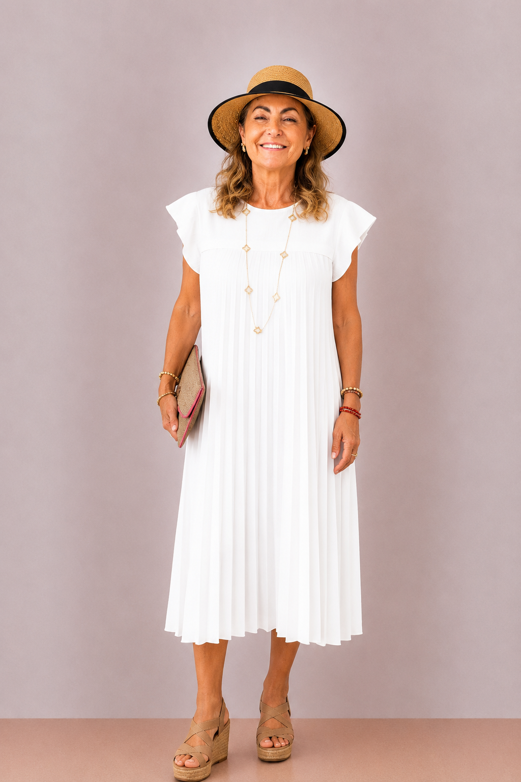 Robe plissée Blanche – Taille Unique
