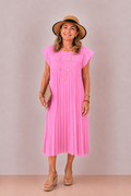 Robe plissée Rose Bonbon – Taille unique