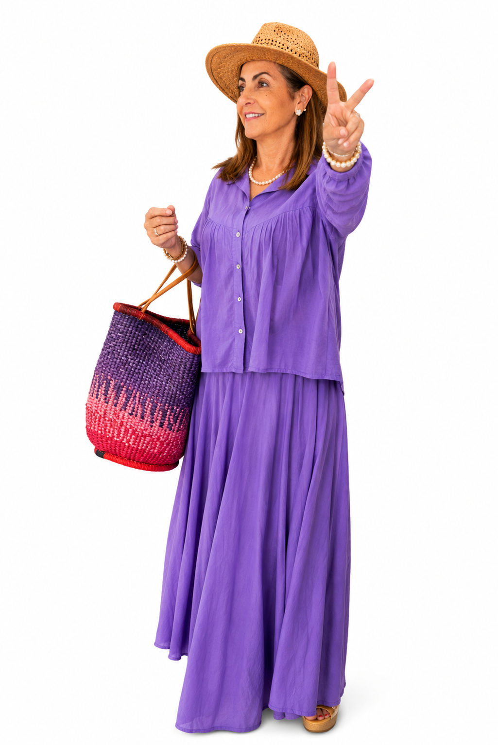 Ensemble violet 100% coton – Taille unique