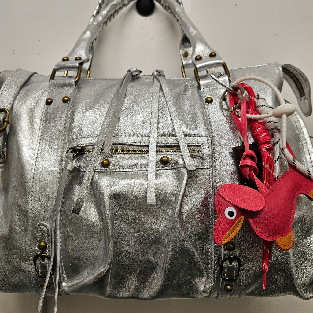 Grand Sac à main idéal pour Les Cours Argent Grande Capacité