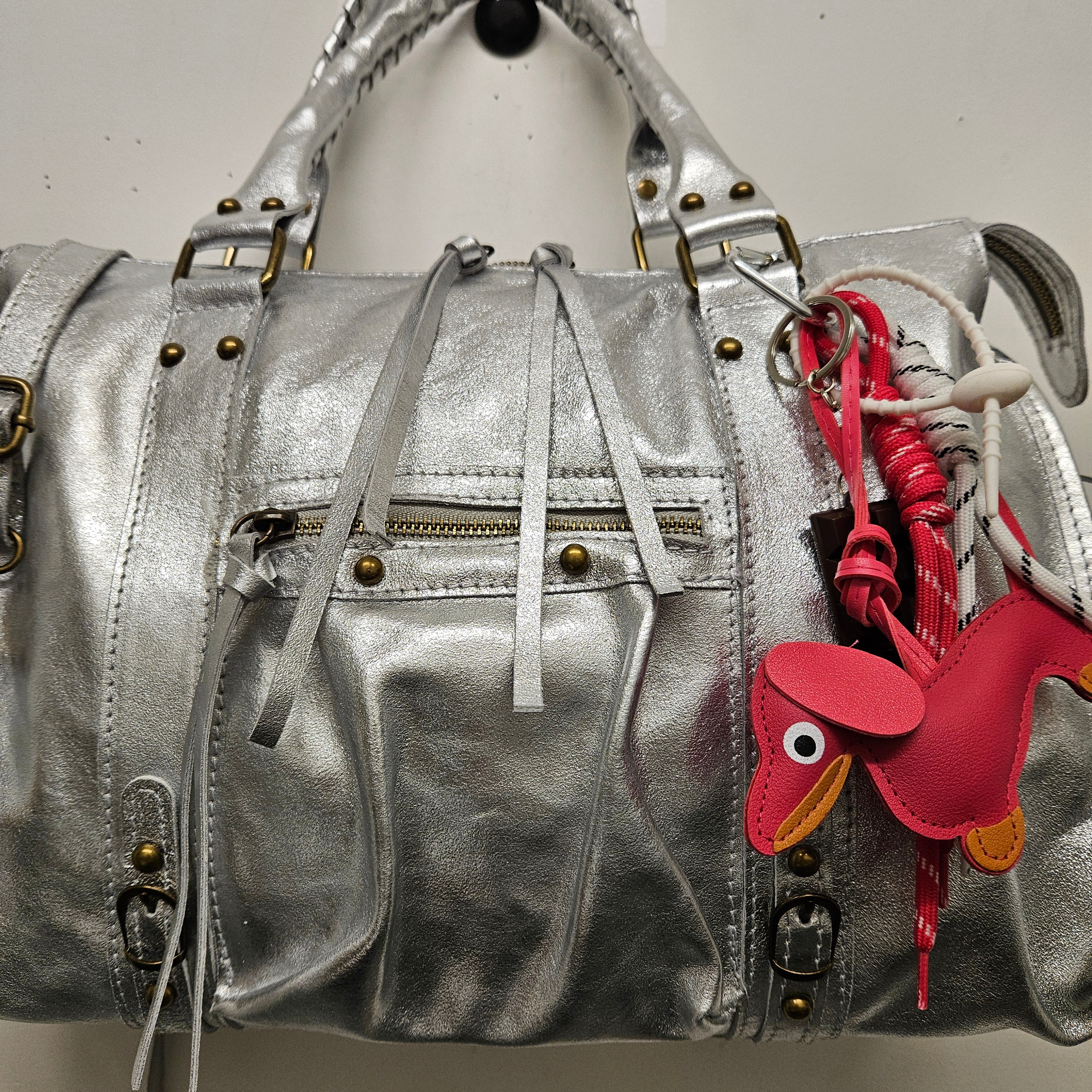 Grand Sac à main idéal pour Les Cours Argent Grande Capacité
