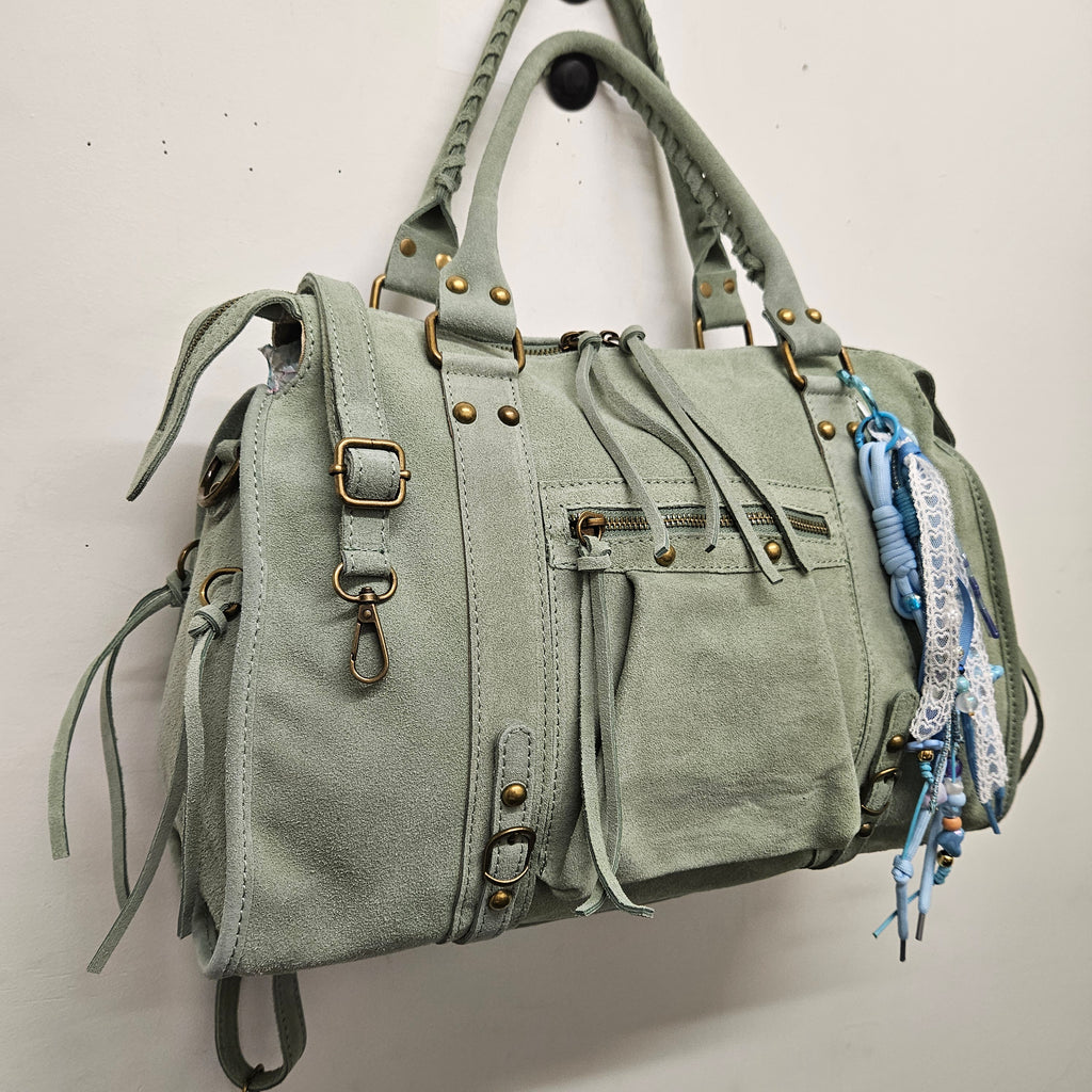 Grand Sac à main idéal pour les Cours , Bureau , Travaille , Week-End , Fourre-Tout Cuir Daim