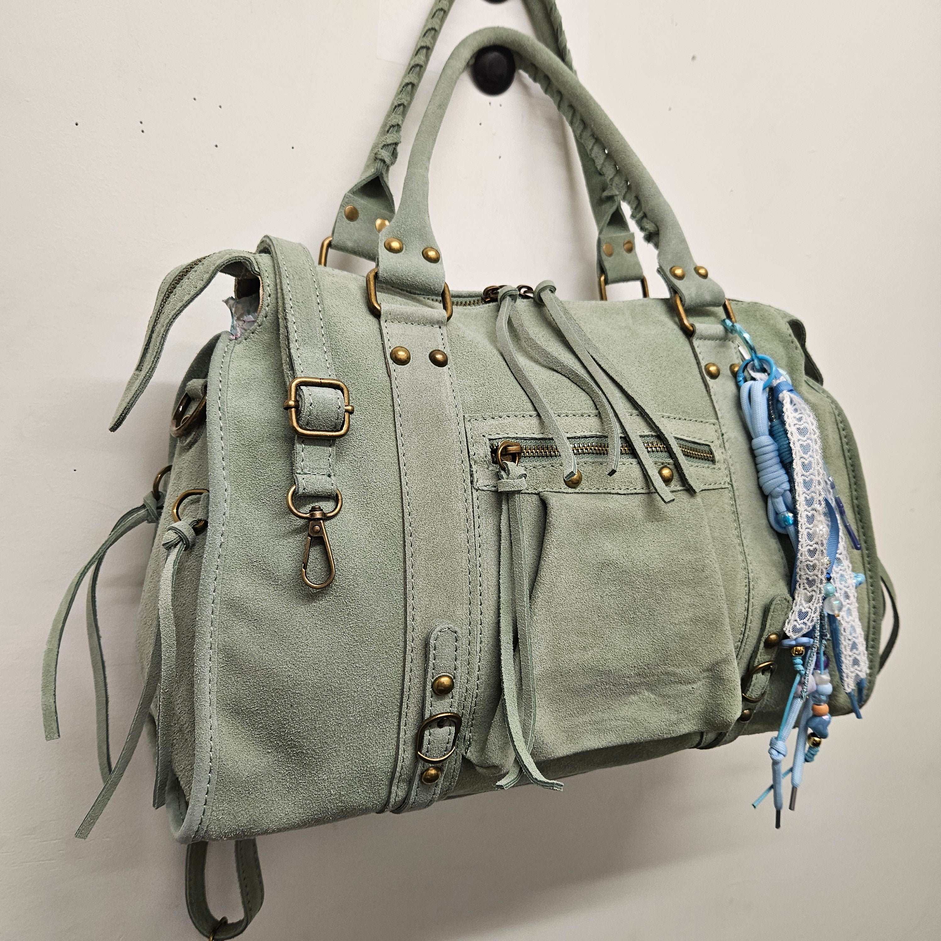 Grand Sac à main idéal pour les Cours , Bureau , Travaille , Week-End , Fourre-Tout Cuir Daim
