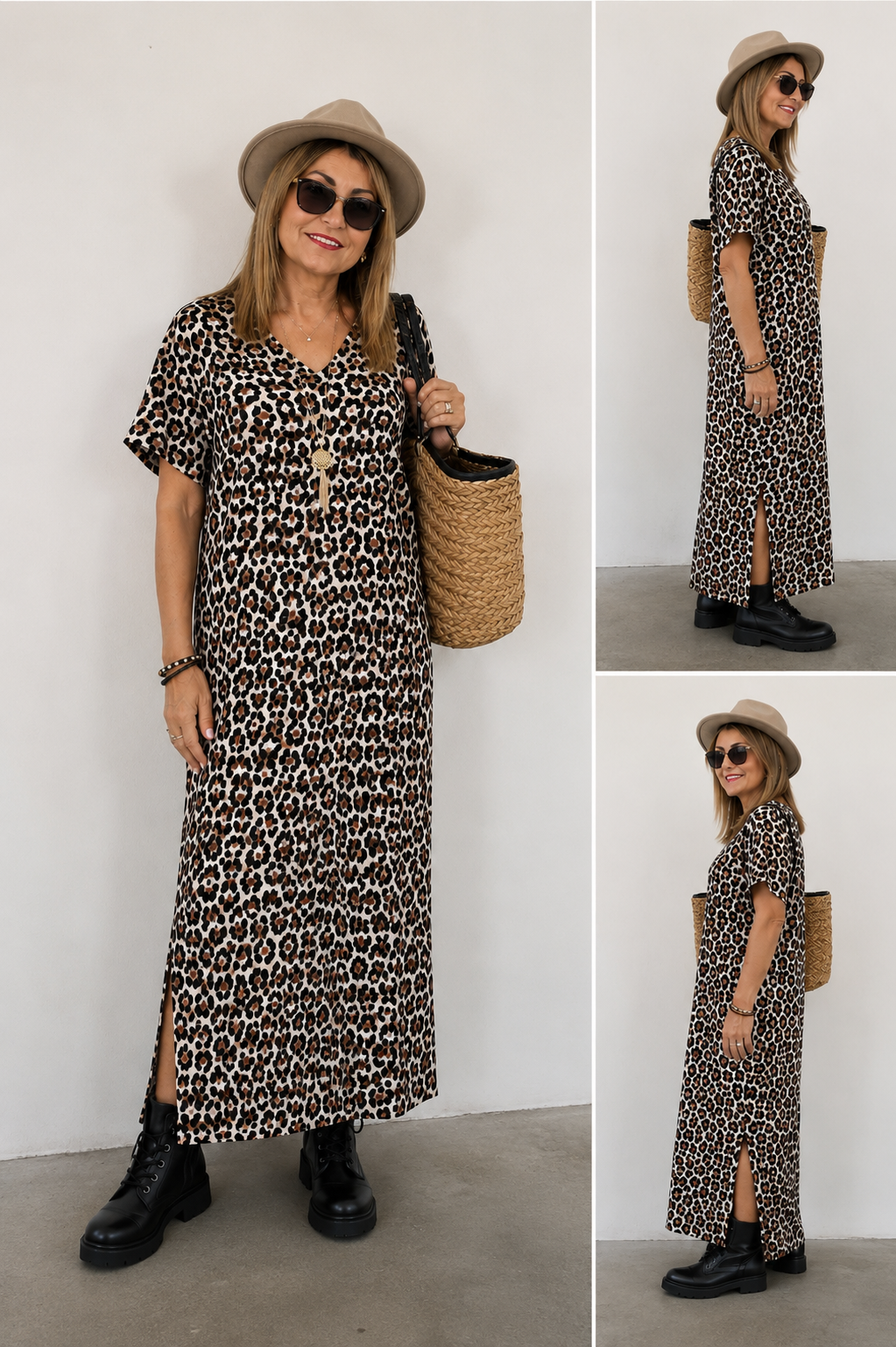 Robe longue léopard