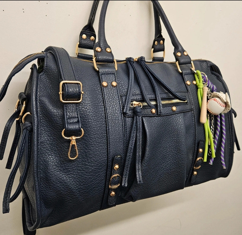Grand Sac à main SemiliCuir Bleu Marine Femme Grande Capacité Fourre-Tout
