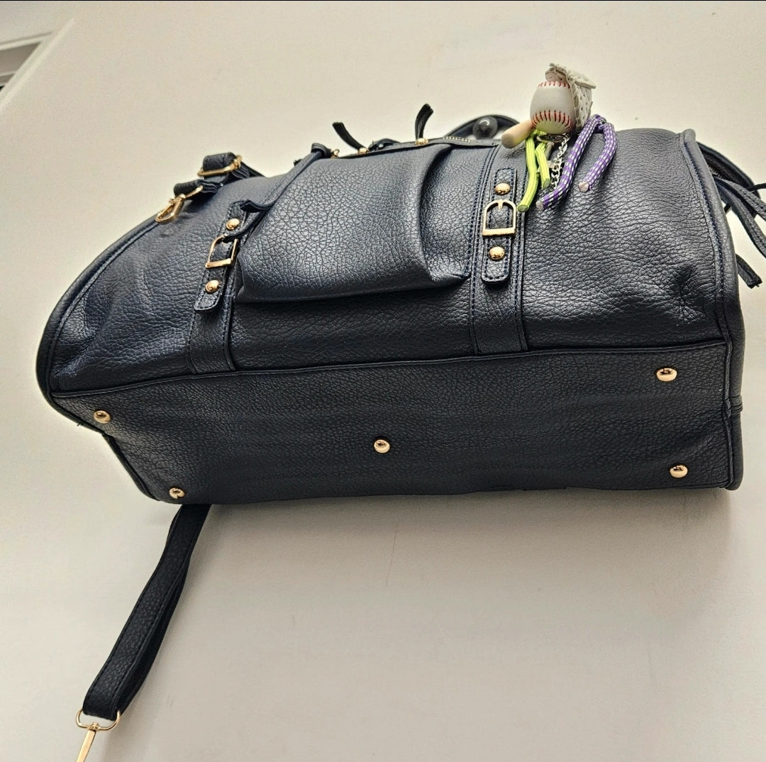 Grand Sac à main SemiliCuir Bleu Marine Femme Grande Capacité Fourre-Tout
