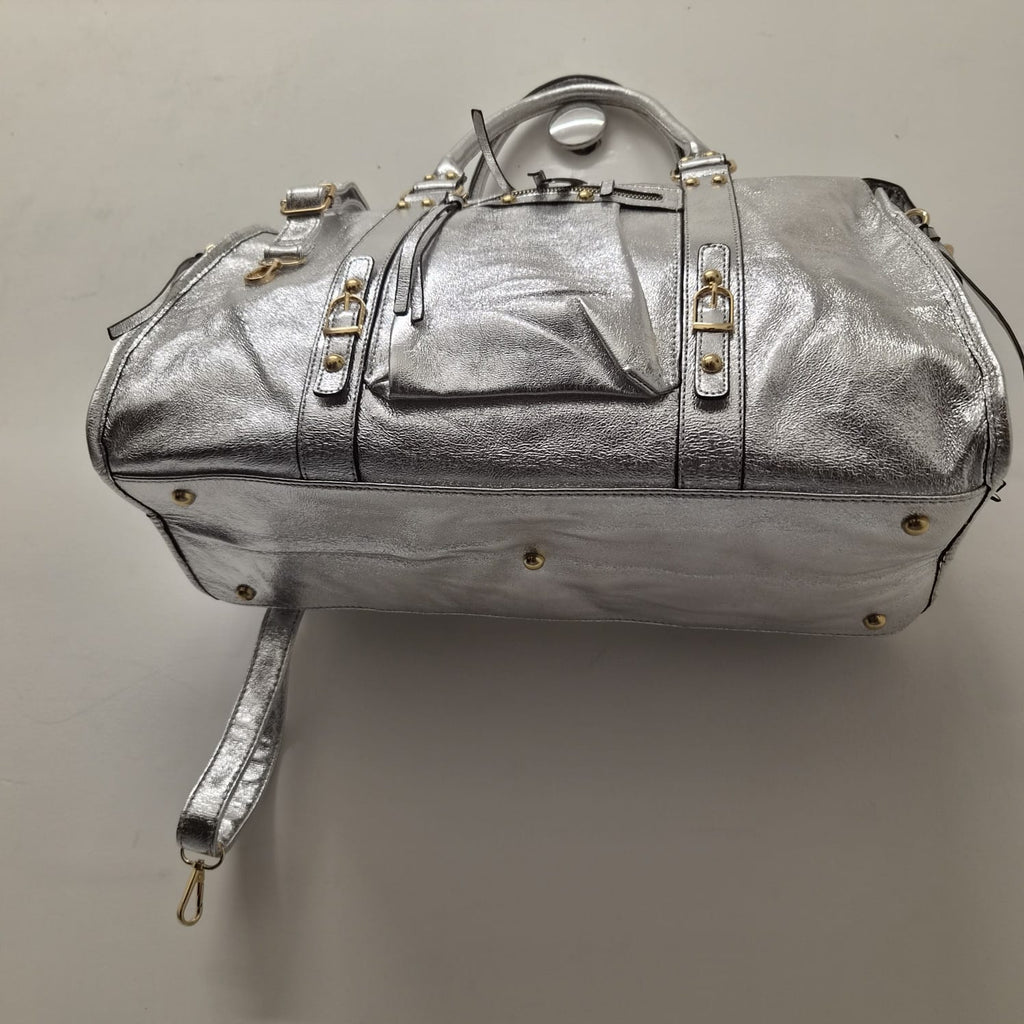 Grand Sac à main idéal pour les Cours SemiliCuir Argent Femme Grande Capacité Fourre-Tout