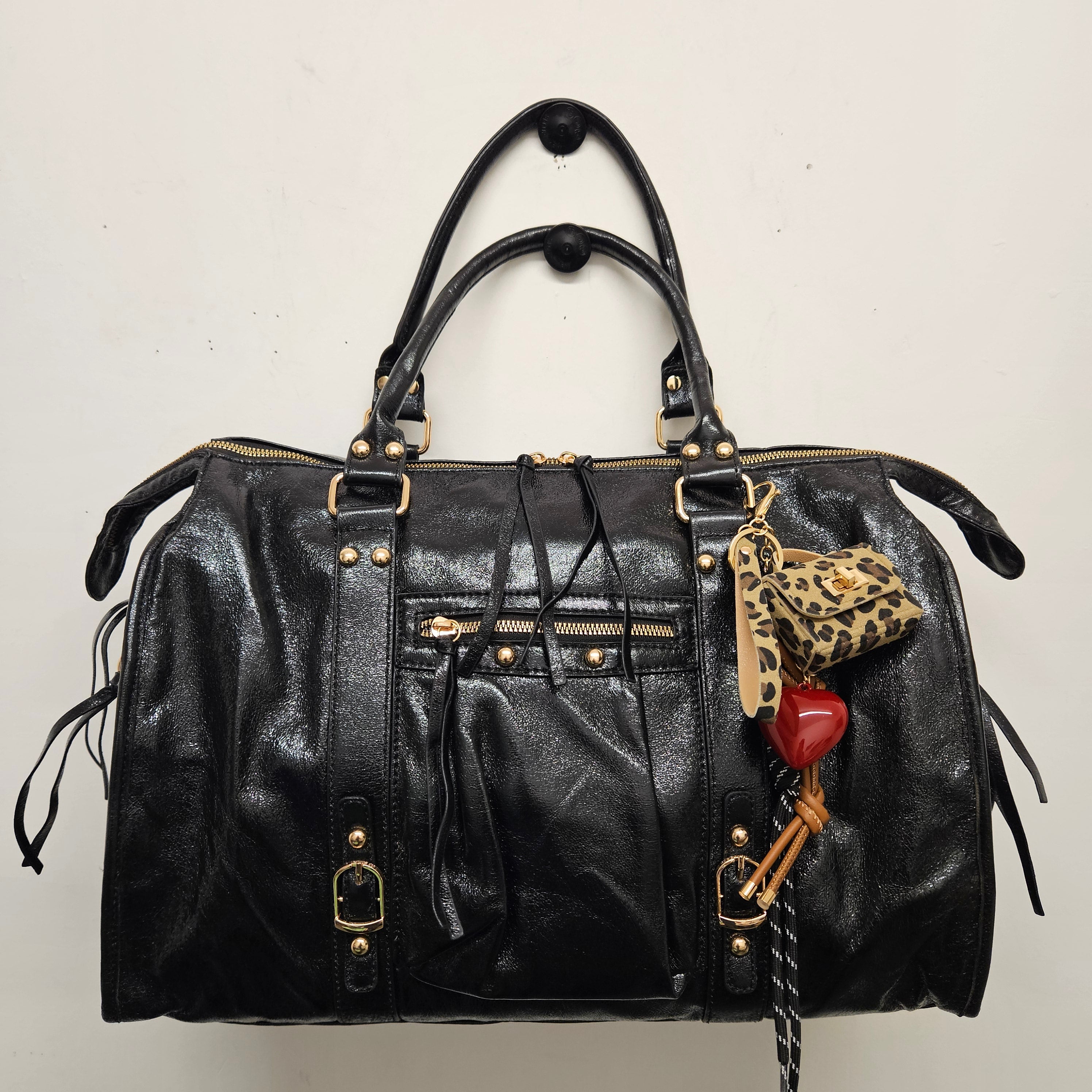 Grand Sac à main noir irisée idéal pour les Cours , Bureau , Travaille , Week-End , Fourre-Tout