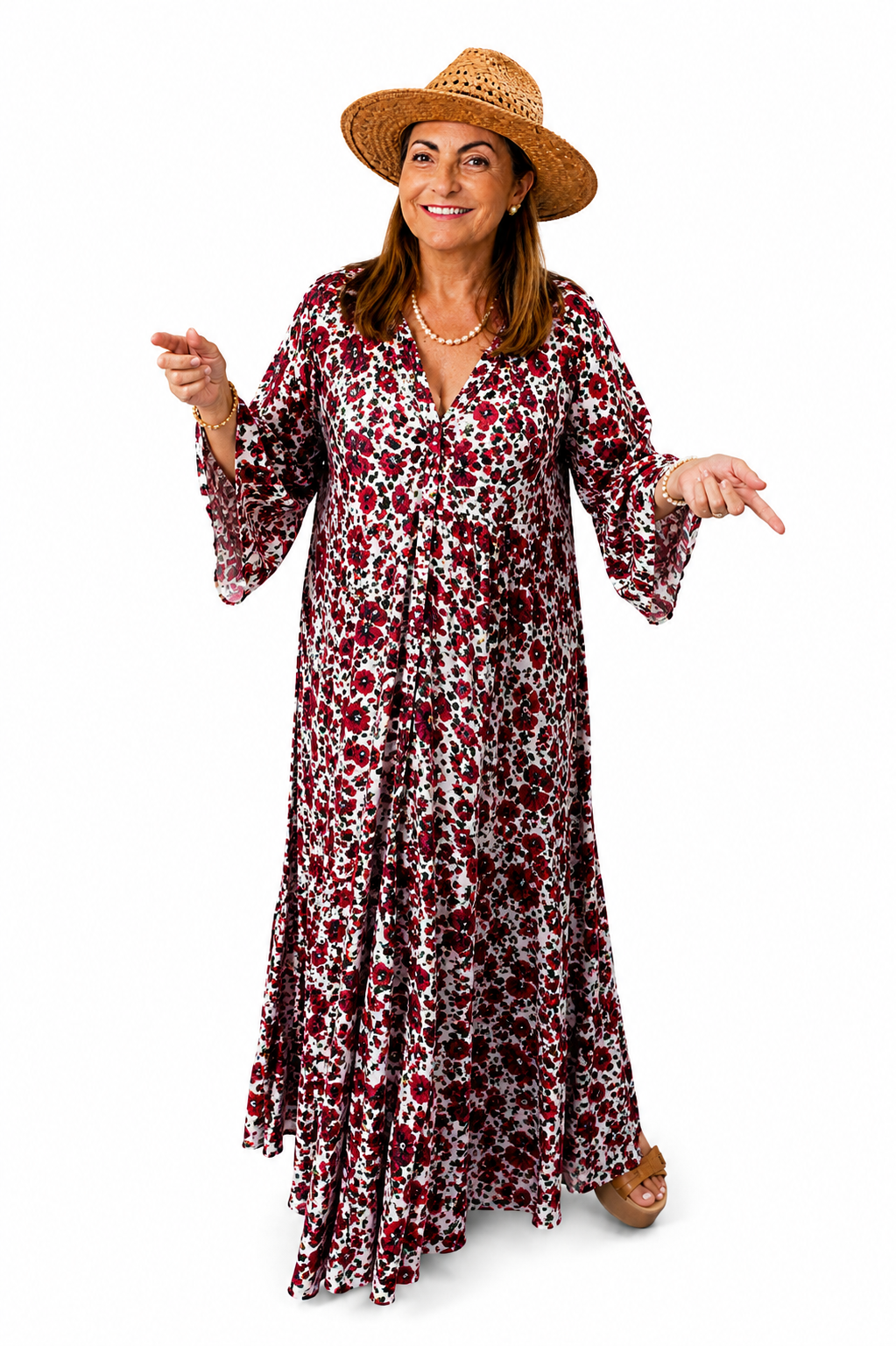 Robe longue fleurie Taille unique 100 % viscose