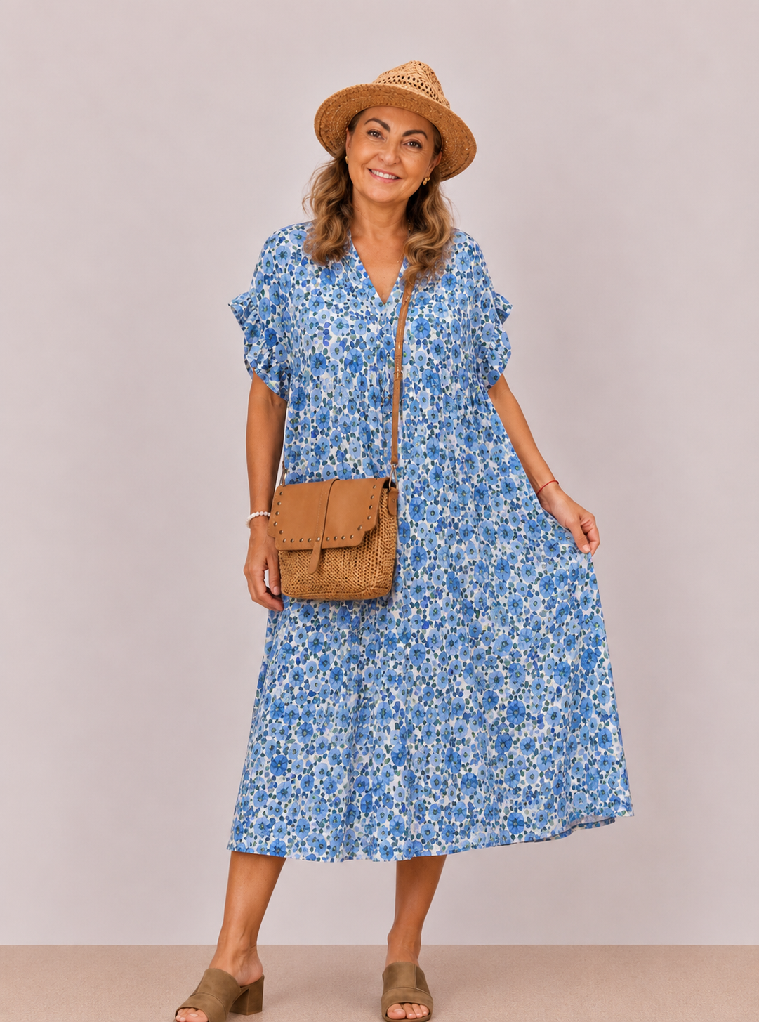 Robe fleurie – Belle Matière 100% Viscose Taille Unique