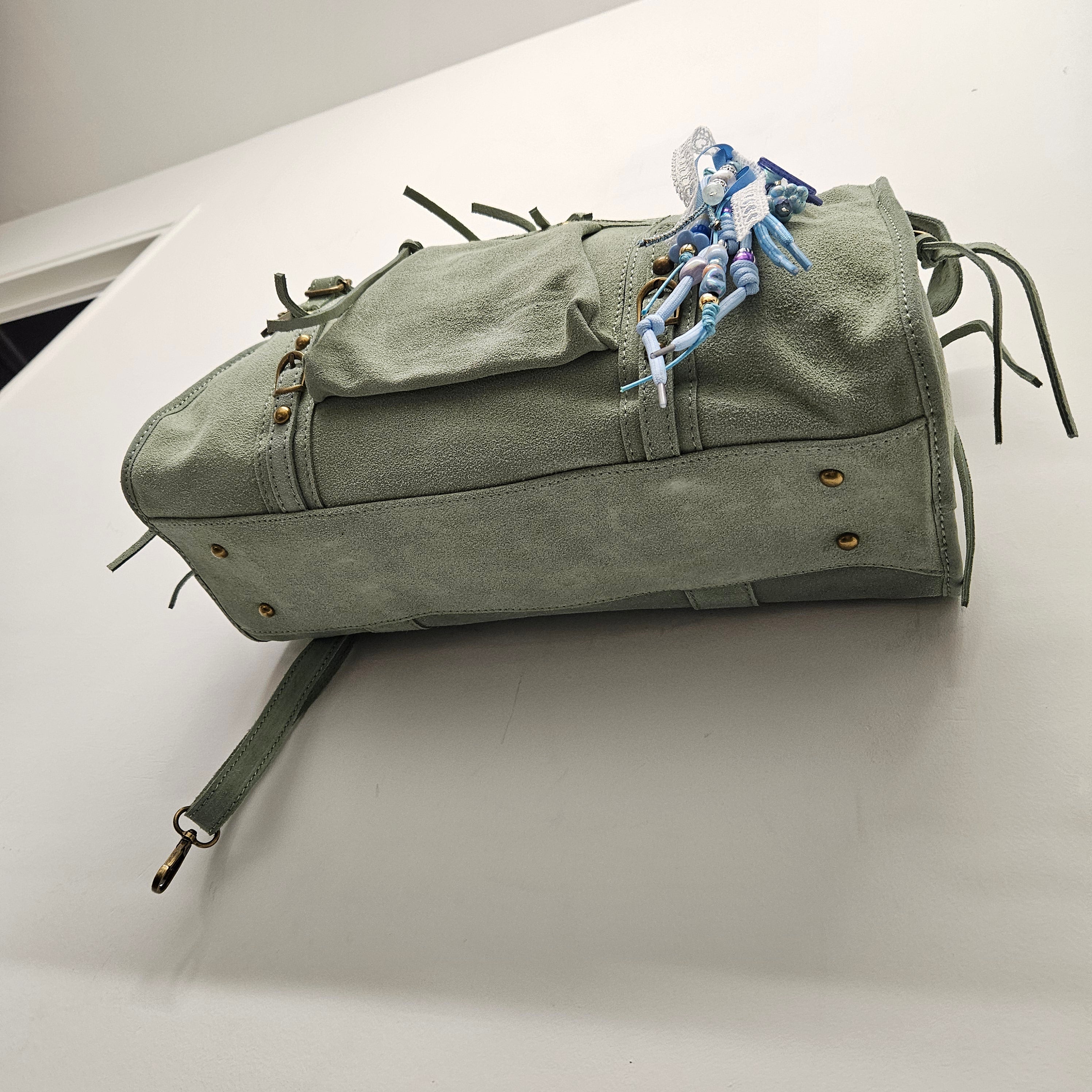 Grand Sac à main idéal pour les Cours , Bureau , Travaille , Week-End , Fourre-Tout Cuir Daim