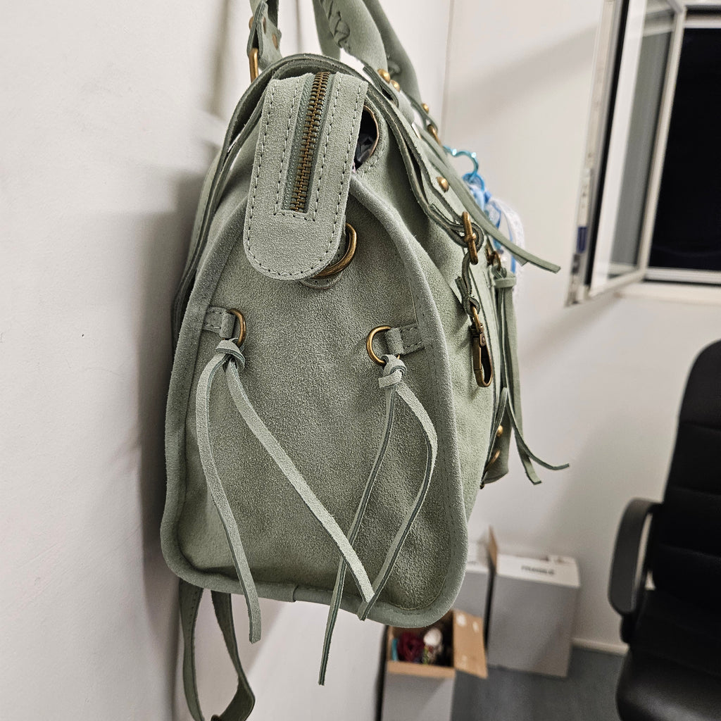 Grand Sac à main idéal pour les Cours , Bureau , Travaille , Week-End , Fourre-Tout Cuir Daim