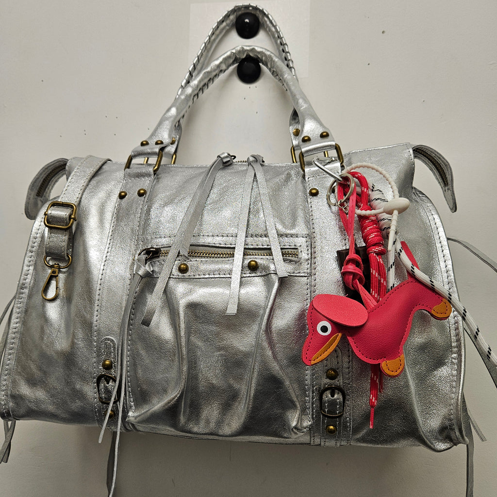 Grand Sac à main idéal pour Les Cours Argent Grande Capacité