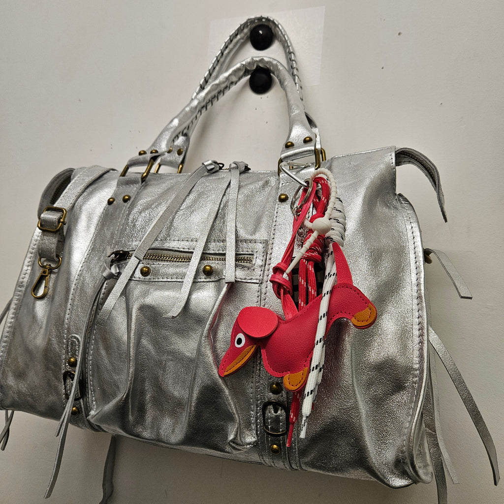 Grand Sac à main idéal pour Les Cours Argent Grande Capacité