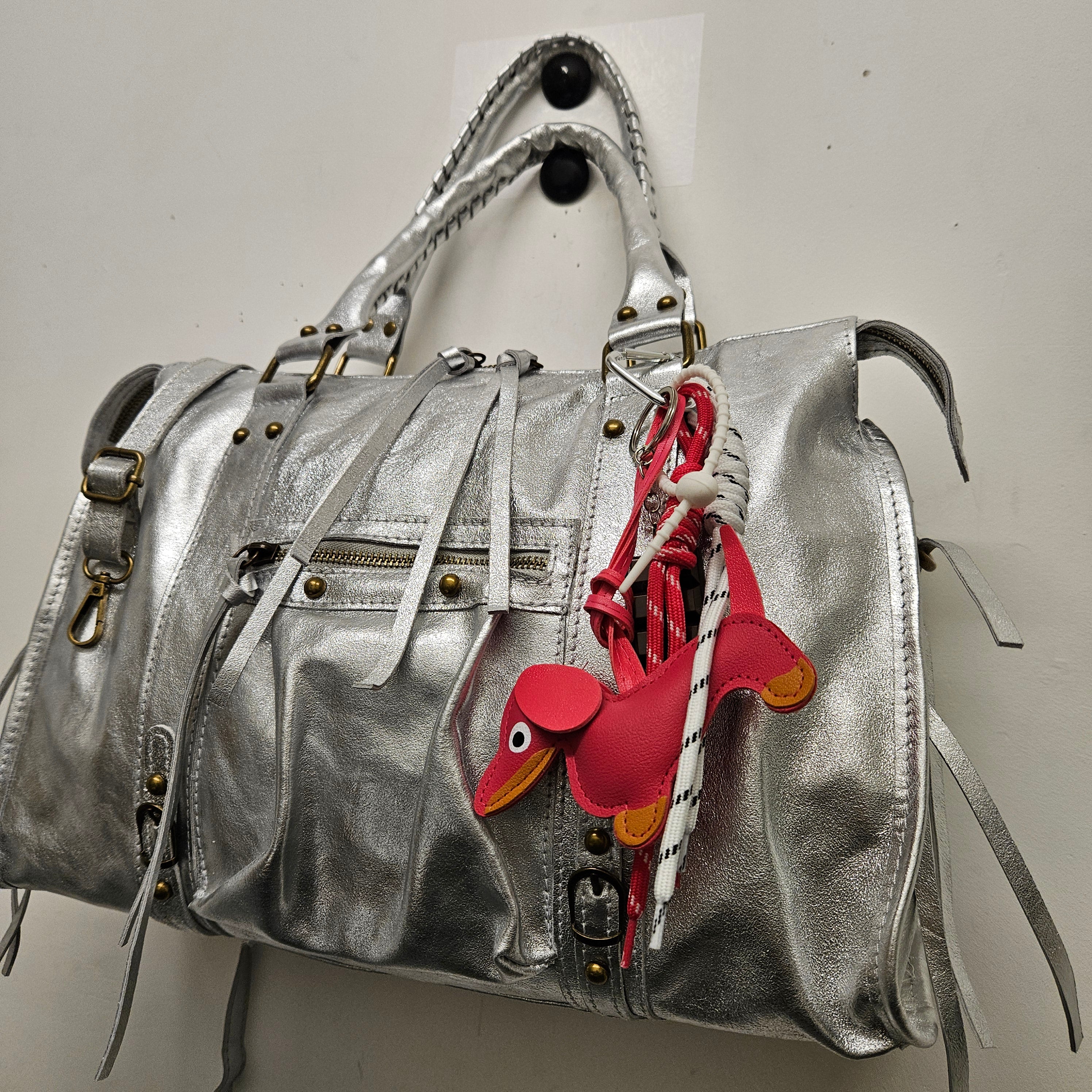 Grand Sac à main idéal pour Les Cours Argent Grande Capacité