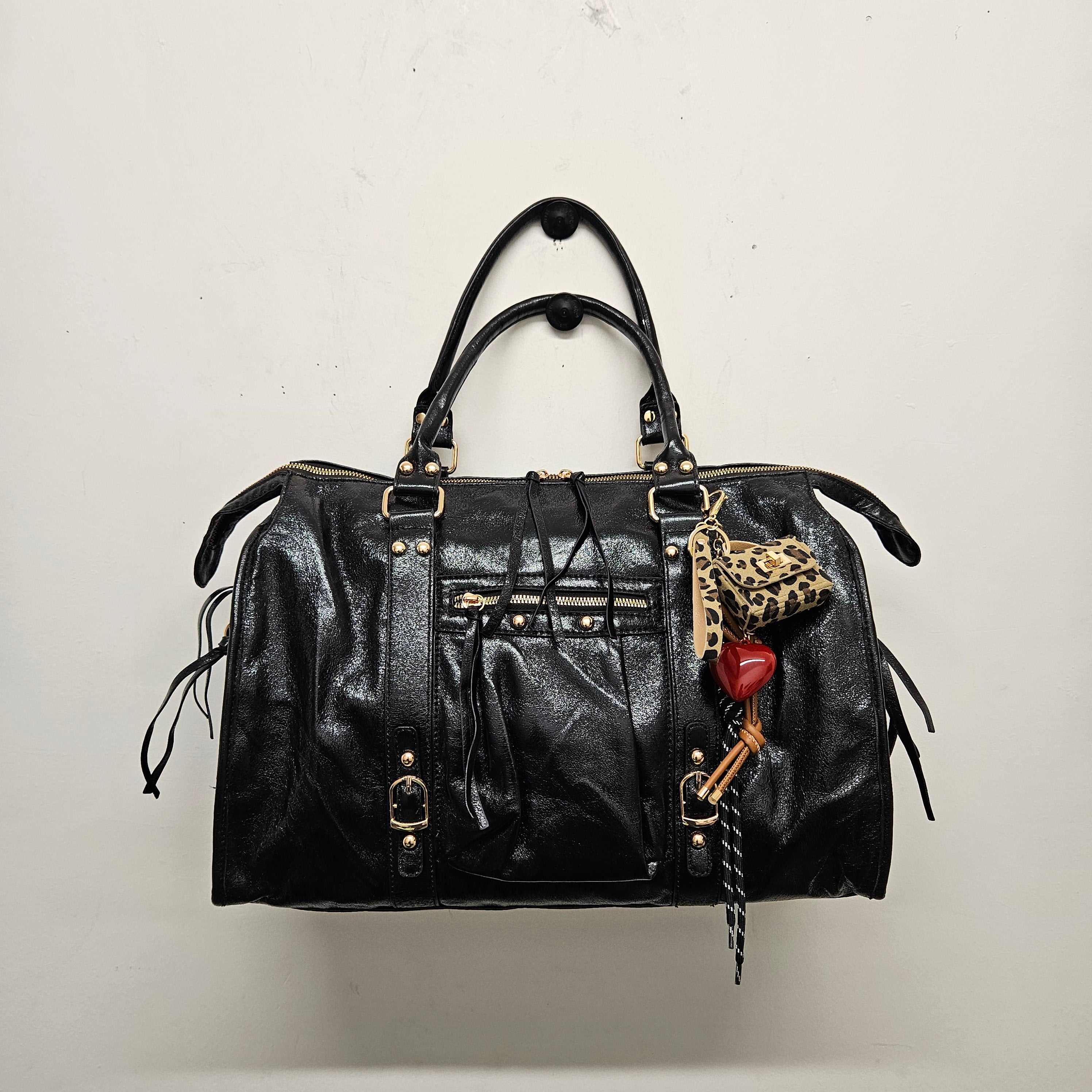 Grand Sac à main noir irisée idéal pour les Cours , Bureau , Travaille , Week-End , Fourre-Tout