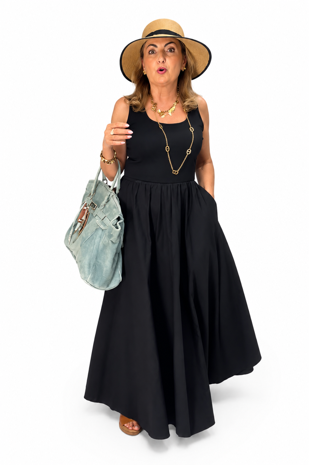 Robe longue noire Belle Matière 100% coton Taille Unique