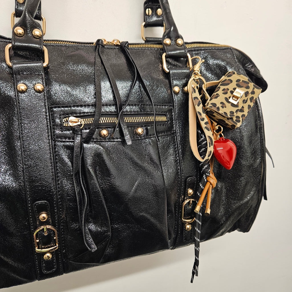 Grand Sac à main noir irisée idéal pour les Cours , Bureau , Travaille , Week-End , Fourre-Tout