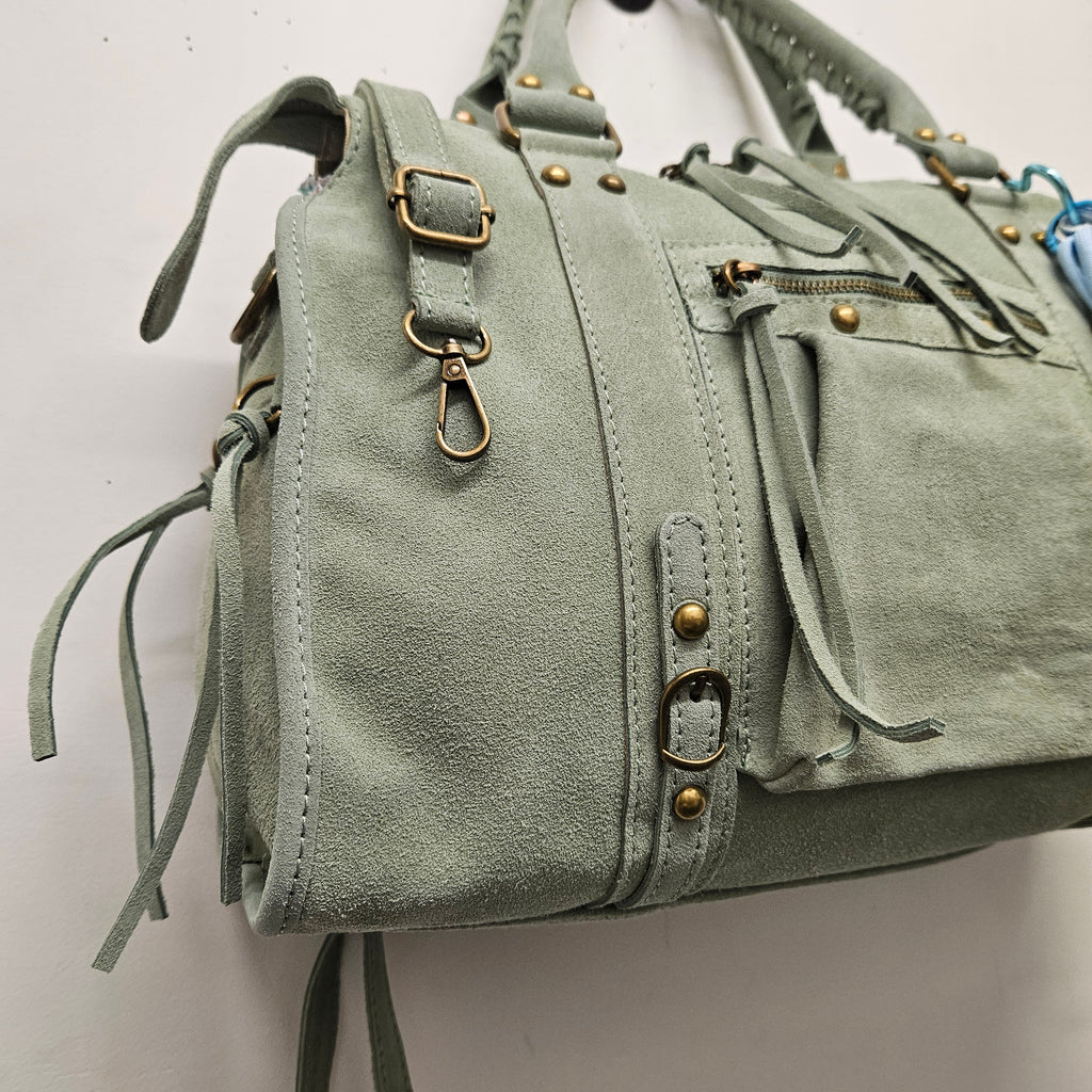 Grand Sac à main idéal pour les Cours , Bureau , Travaille , Week-End , Fourre-Tout Cuir Daim