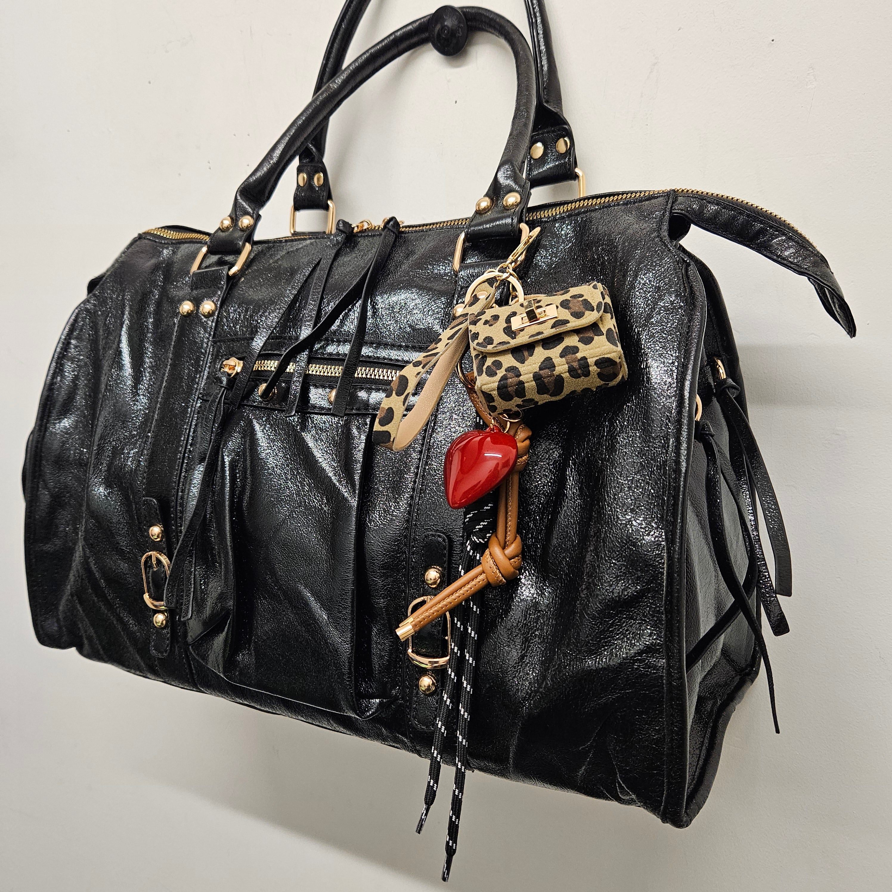 Grand Sac à main noir irisée idéal pour les Cours , Bureau , Travaille , Week-End , Fourre-Tout