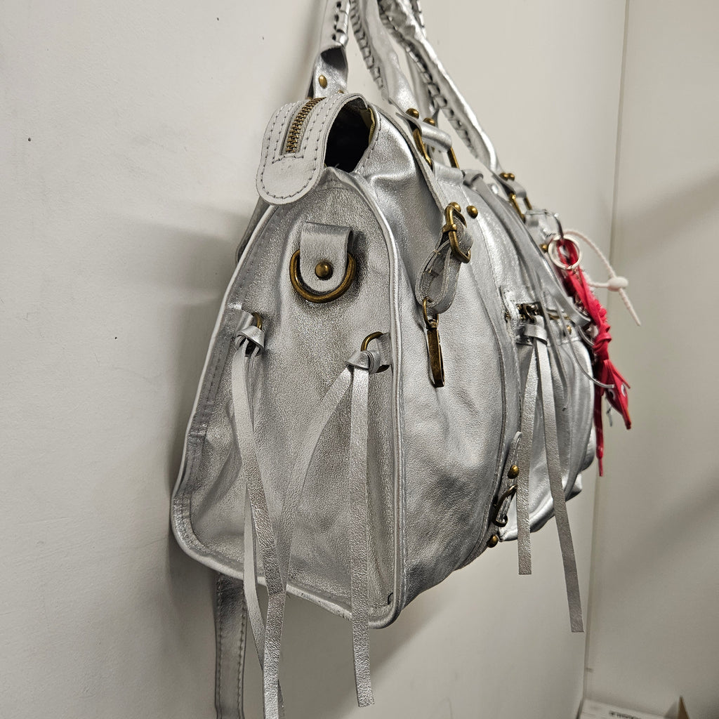 Grand Sac à main idéal pour Les Cours Argent Grande Capacité